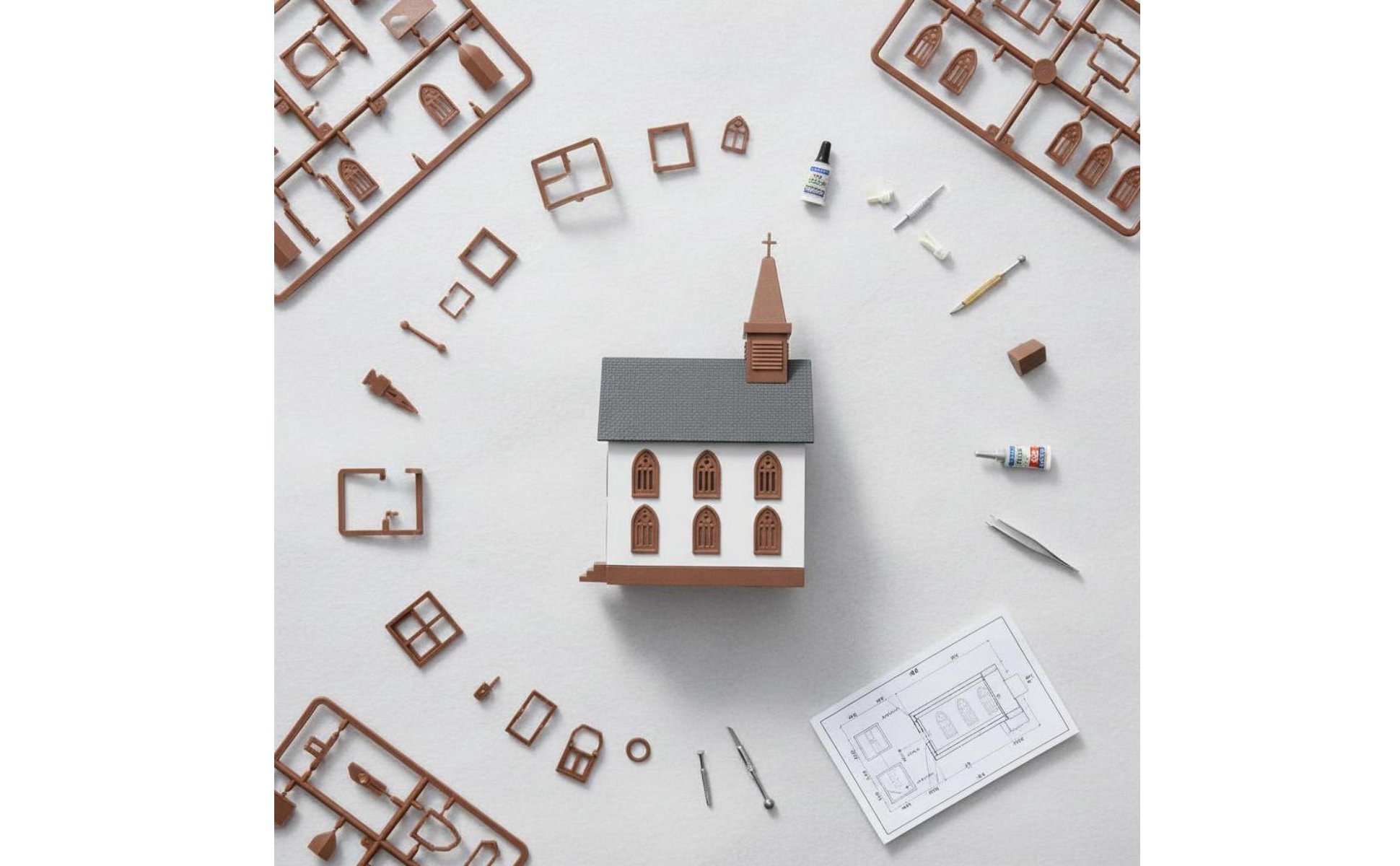 1/87 Scale House Kit European Design HO Scale Building Model Highly Detailed