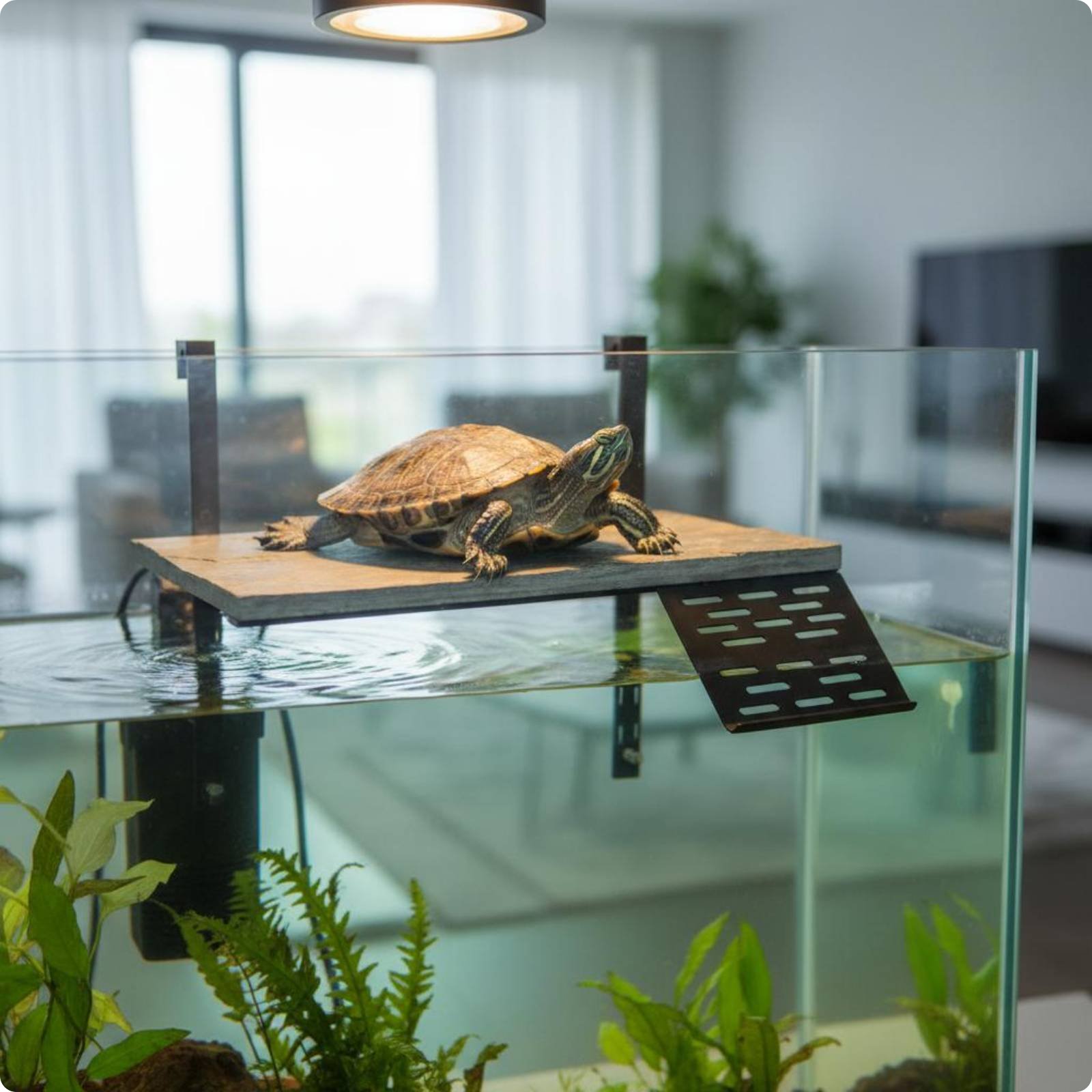 Wall Mounted Turtle Perch Waterproof Turtle Basking Dock Easy to Clean
