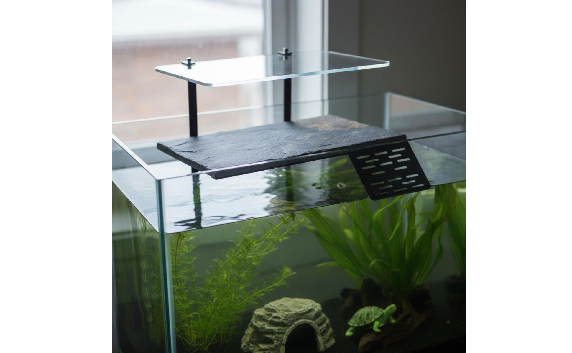 Wall Mounted Turtle Platform Natural Stone Look Turtle Basking Dock Space Saving