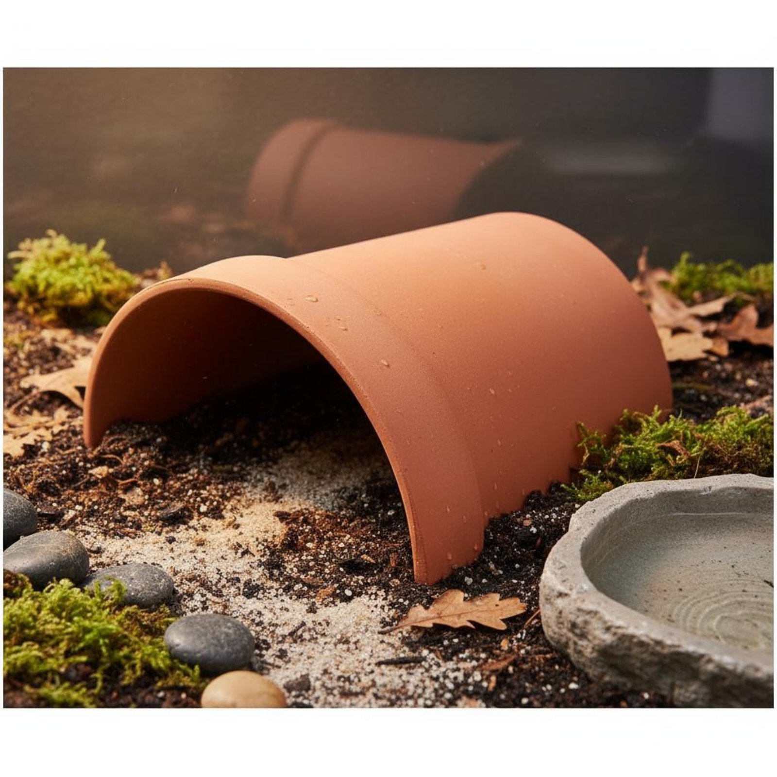 Tortoise Cave Hide Sturdy Clay Amphibian Basking Cave Natural Look for