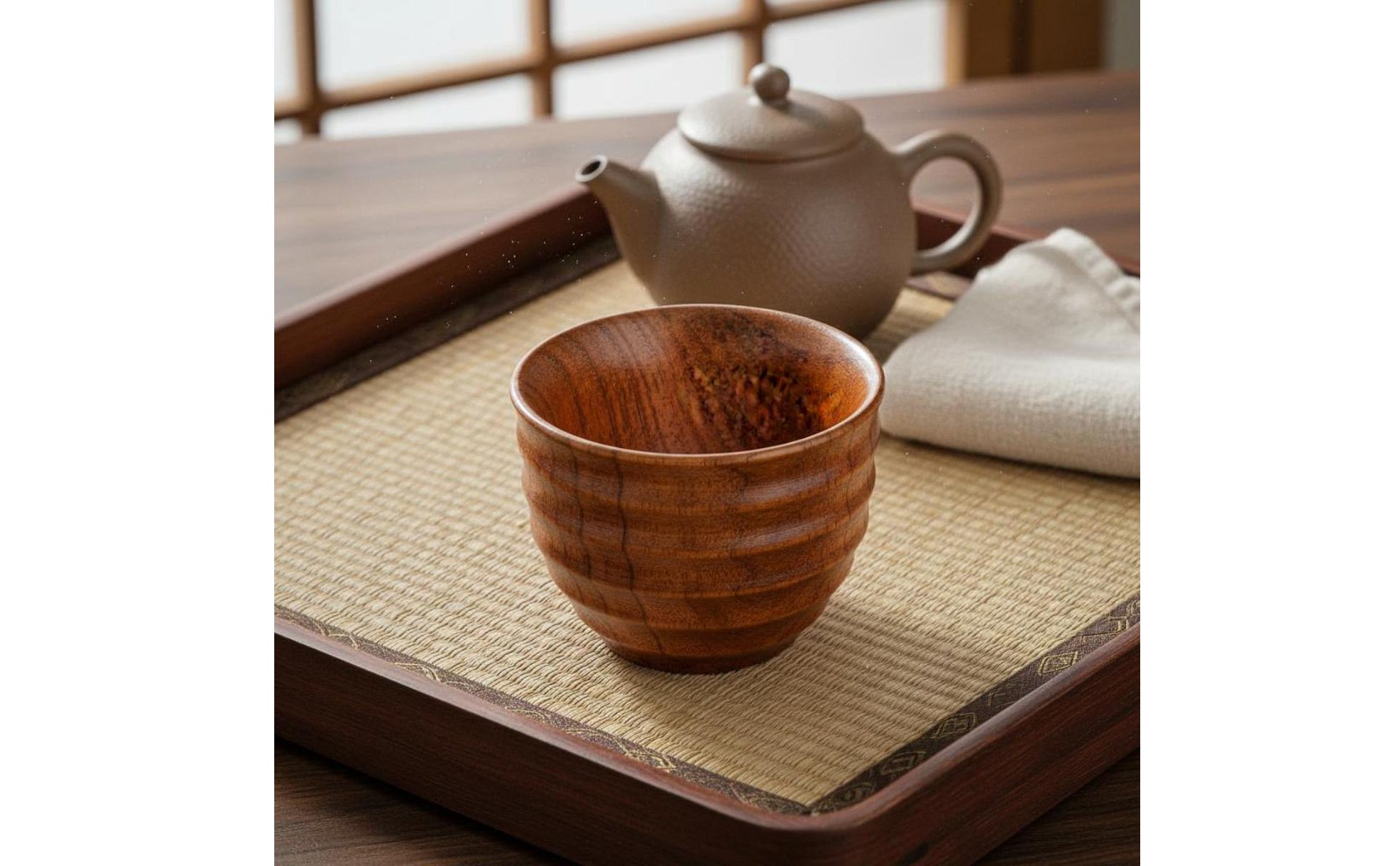 Japanese & Design Wooden Mug Scald-Resistant Wooden Beverage Vessel