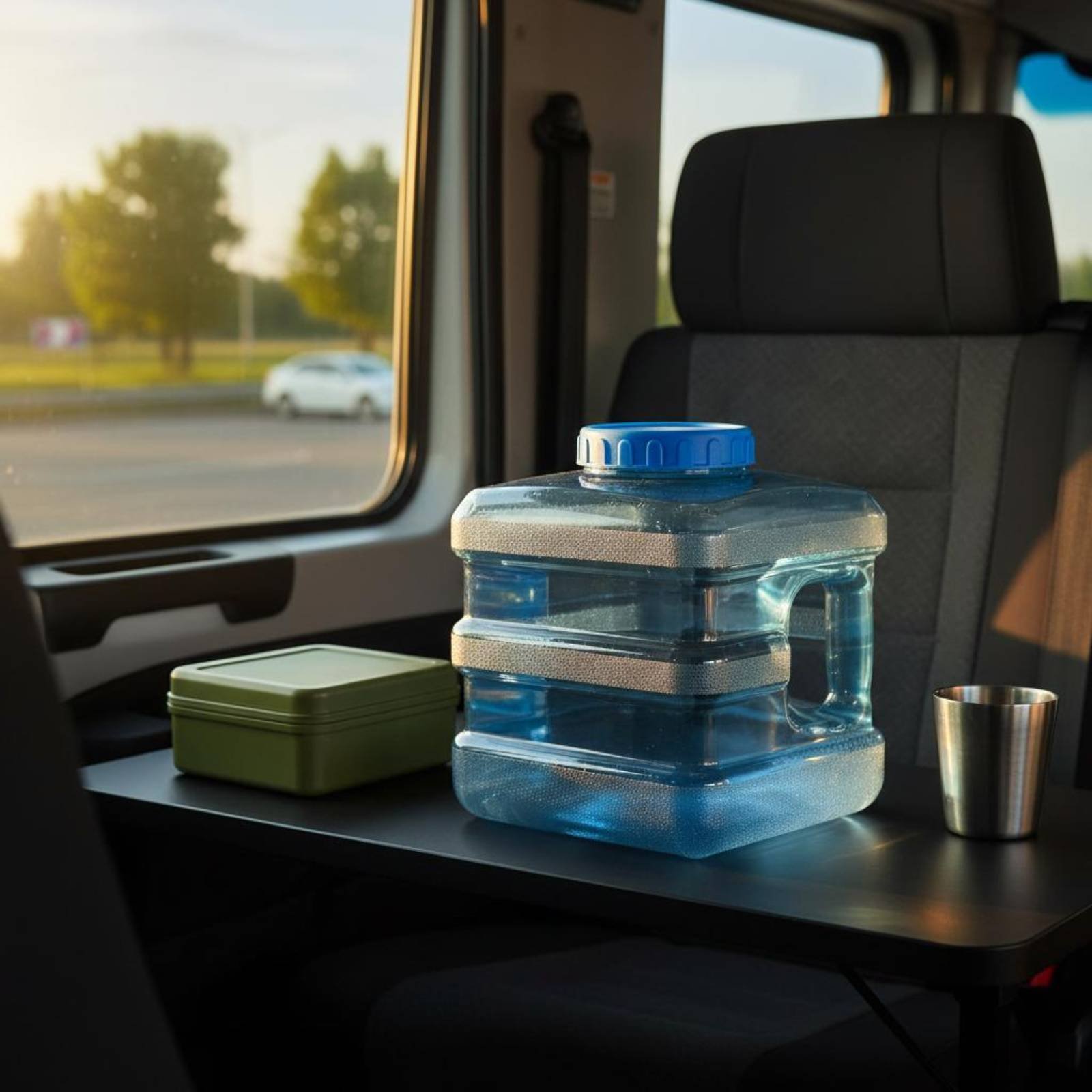 7.5L Square Water Container Broad Opening Purified Water Jug Hole Lid