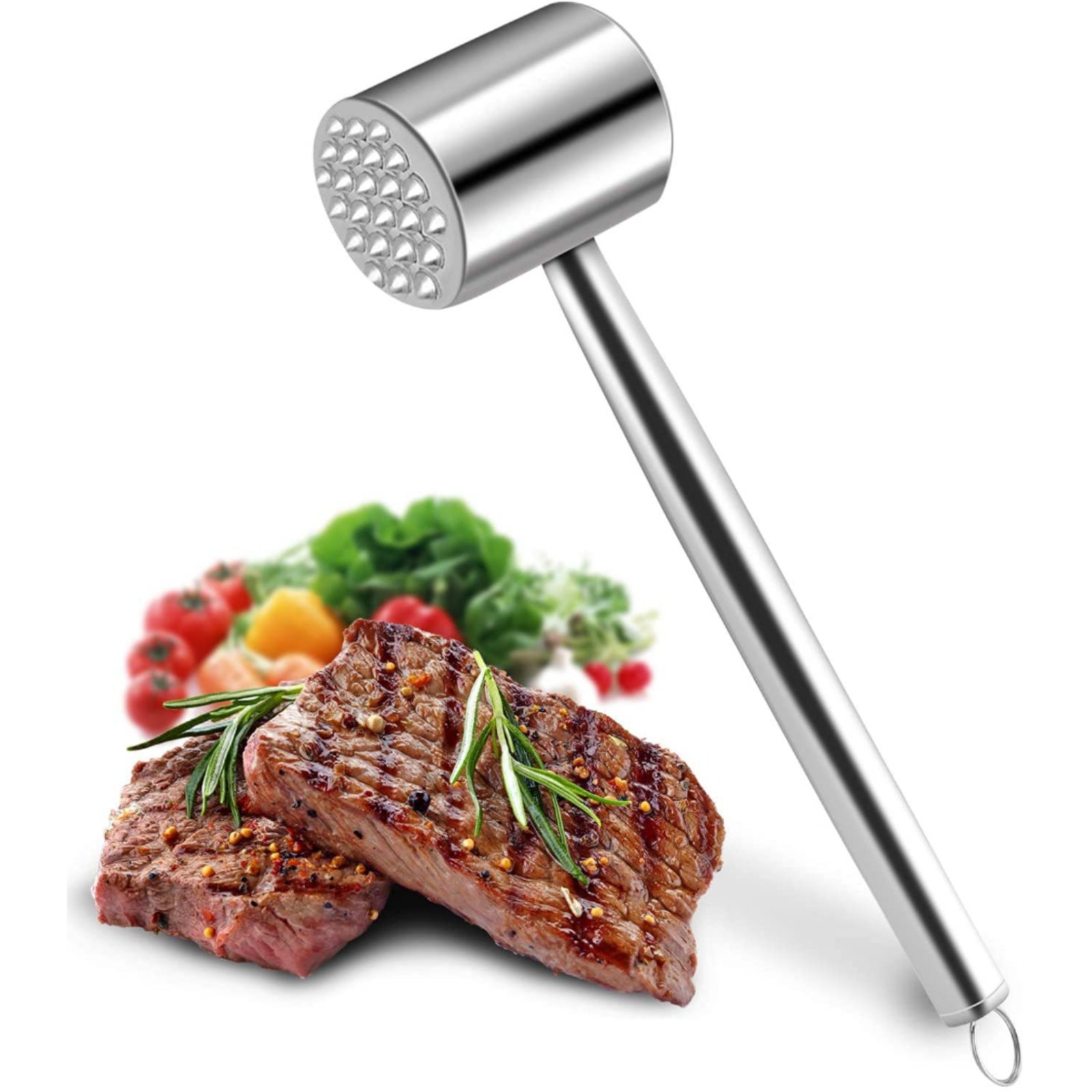 Two-SidedSided Meat Tenderizer Heavy Duty Kitchen Tool Mirror Polished