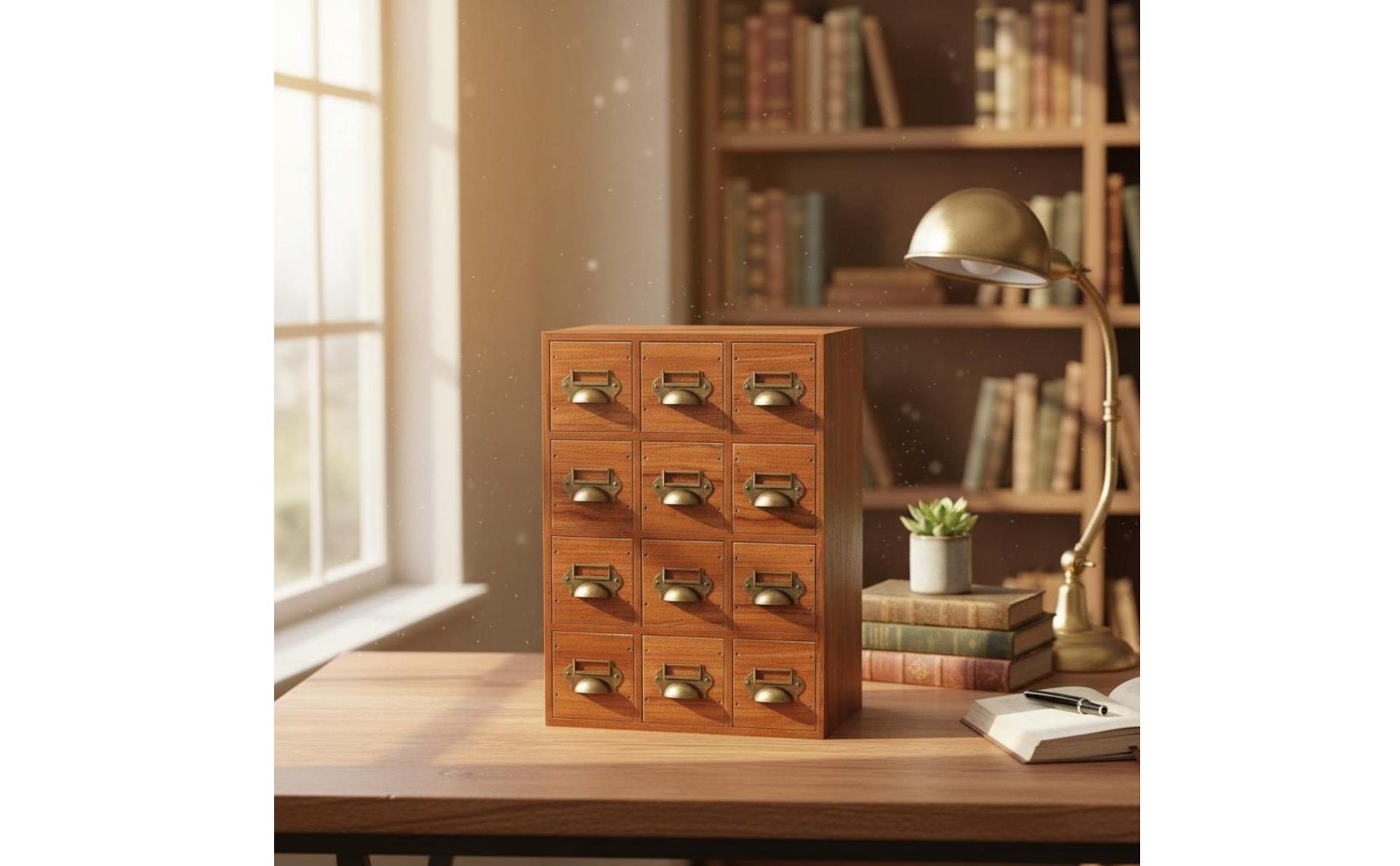 Organiseur de Bureau Multi Tiroirs Design Japonais Boîte à Tiroirs En Bois
