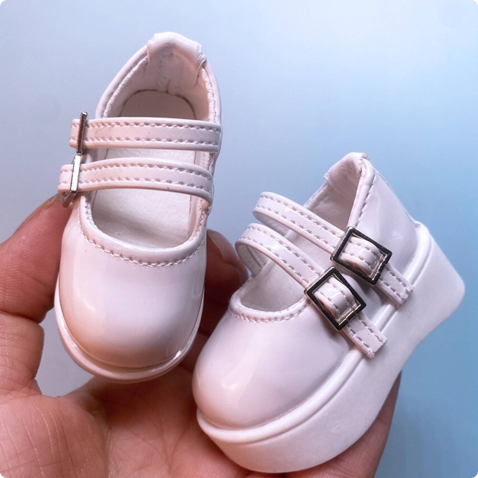 Double Buckle Doll Shoes Adorable Design Toy Trend Realistic Look for Photo