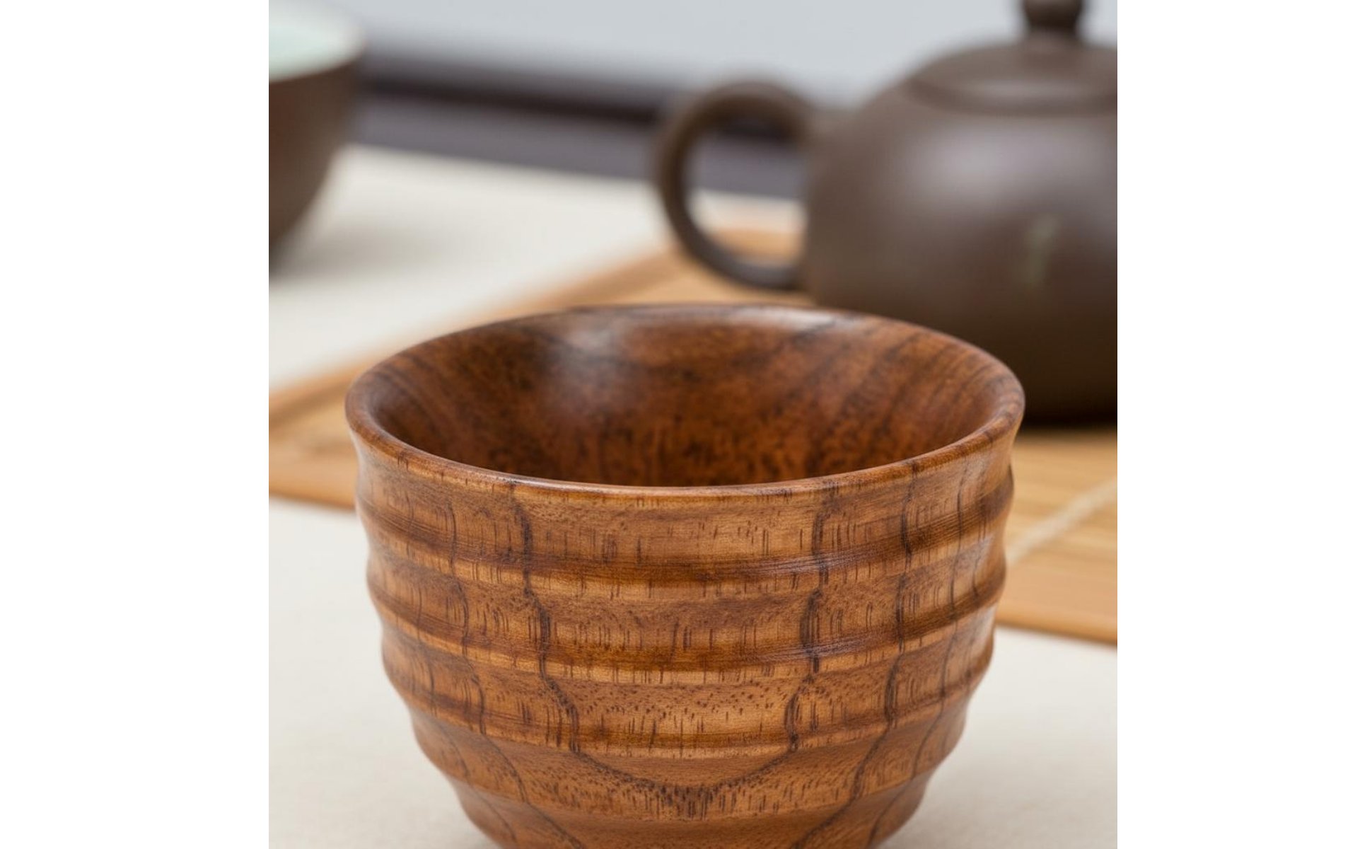Japanese & Design Wooden Mug Scald-Resistant Wooden Beverage Vessel