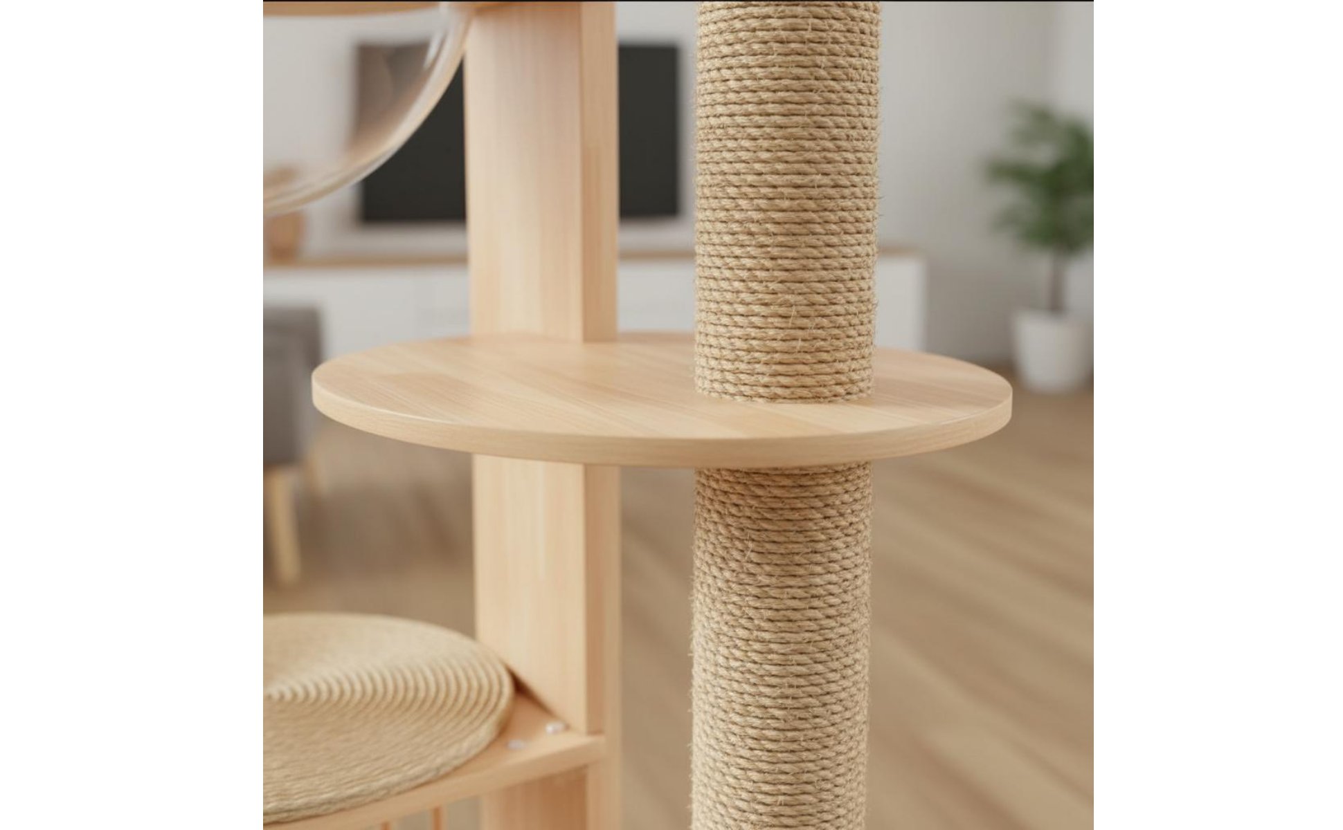 Wooden Feline Tree Climbing Frame Feline Scratching Tree Multi-Level for Indoor