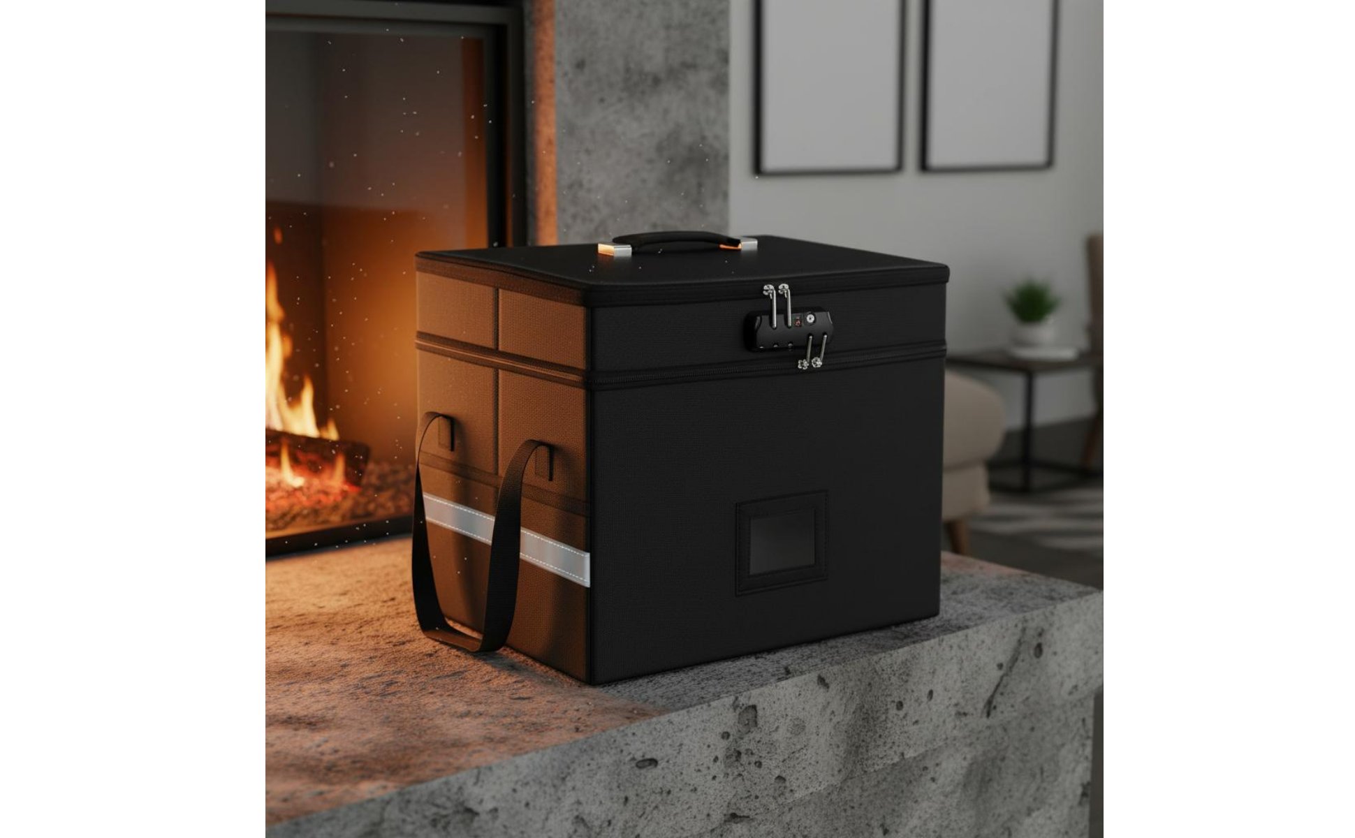 Fireproof Document Storage Case Detachable Double Layer Fireproof Document Box