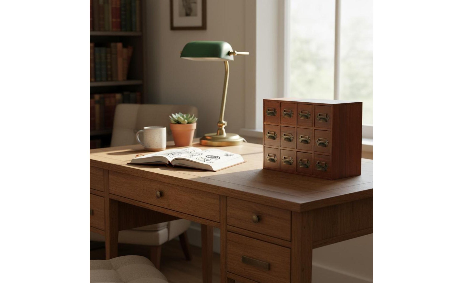 Organiseur de Bureau Multi Tiroirs Design Japonais Boîte à Tiroirs En Bois