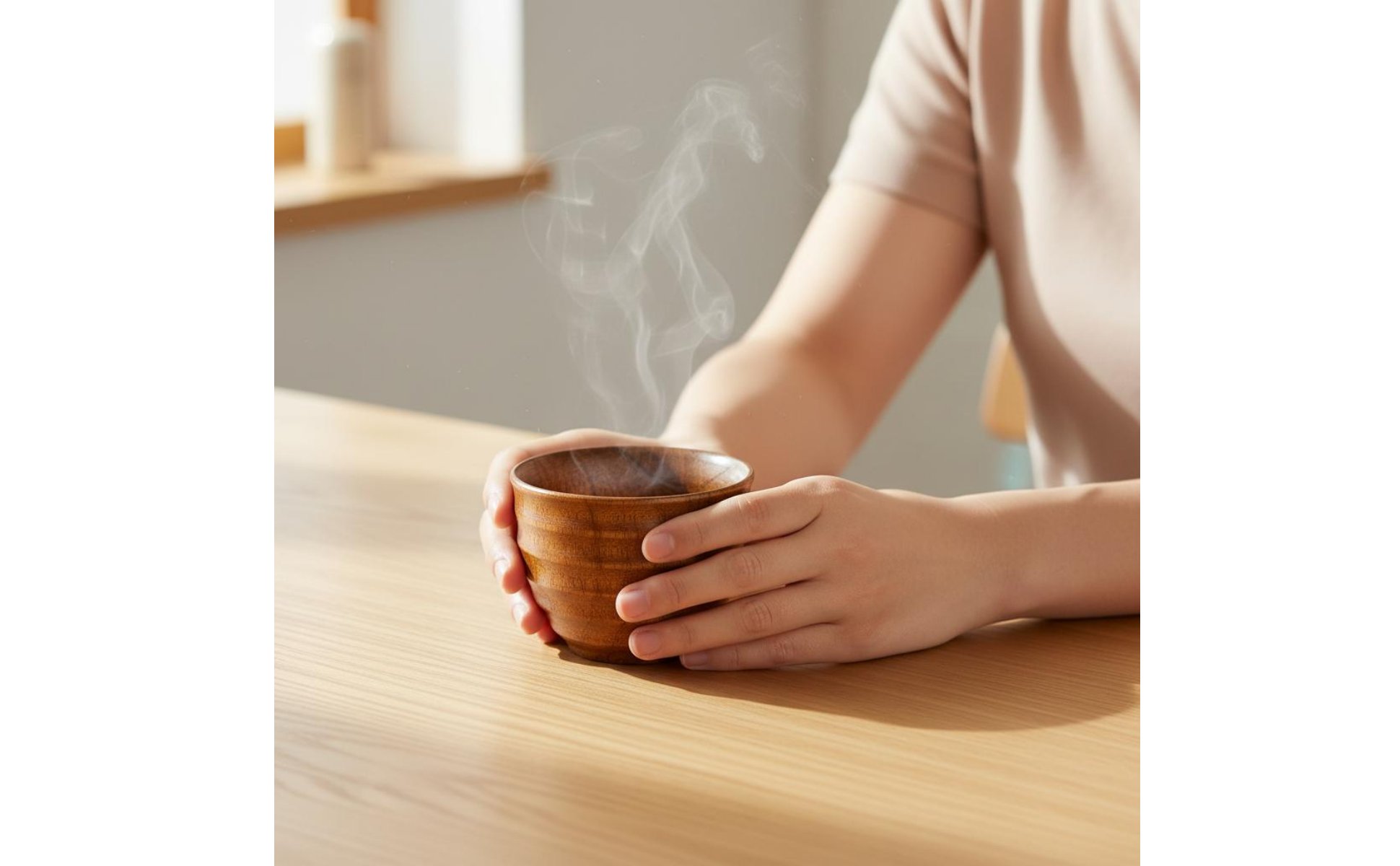 Japanese & Design Wooden Mug Scald-Resistant Wooden Beverage Vessel
