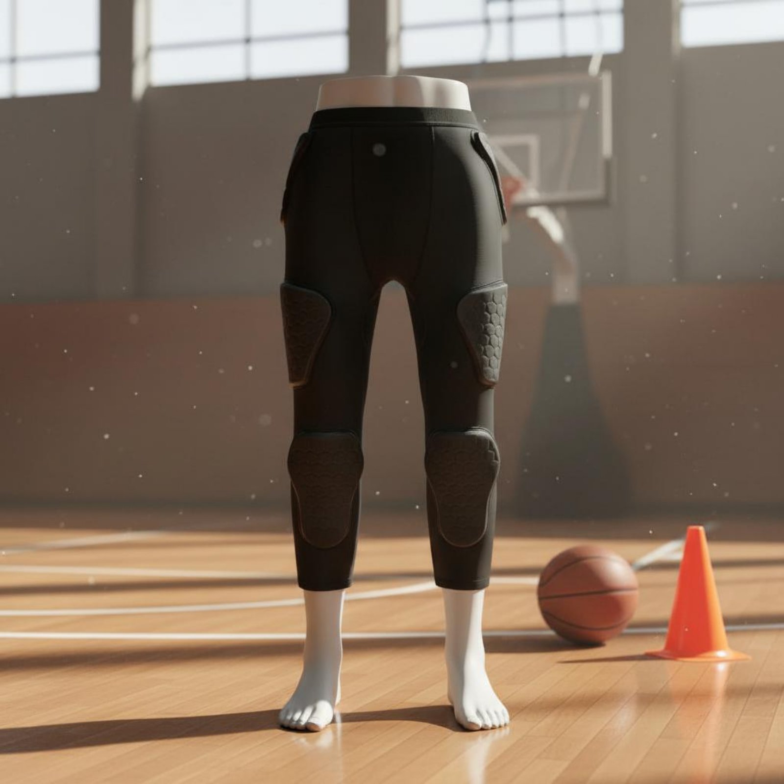 Hexagon Knee Guard Pants Ergonomic Flat Seams for Gridiron, Cycling