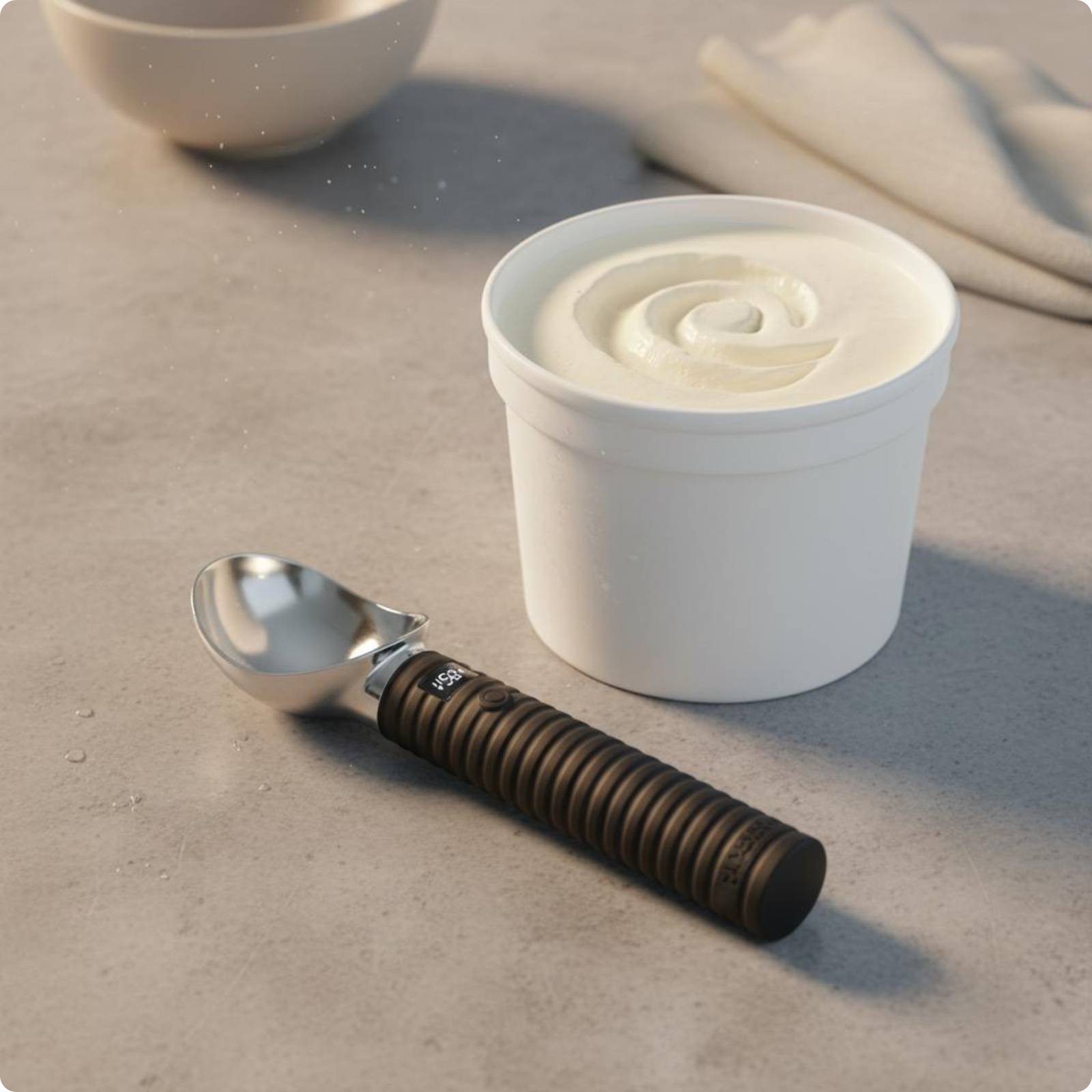 Digital Ice Cream Scoop Waterproof Electric Ice Cream Scoop Ergonomic Handle