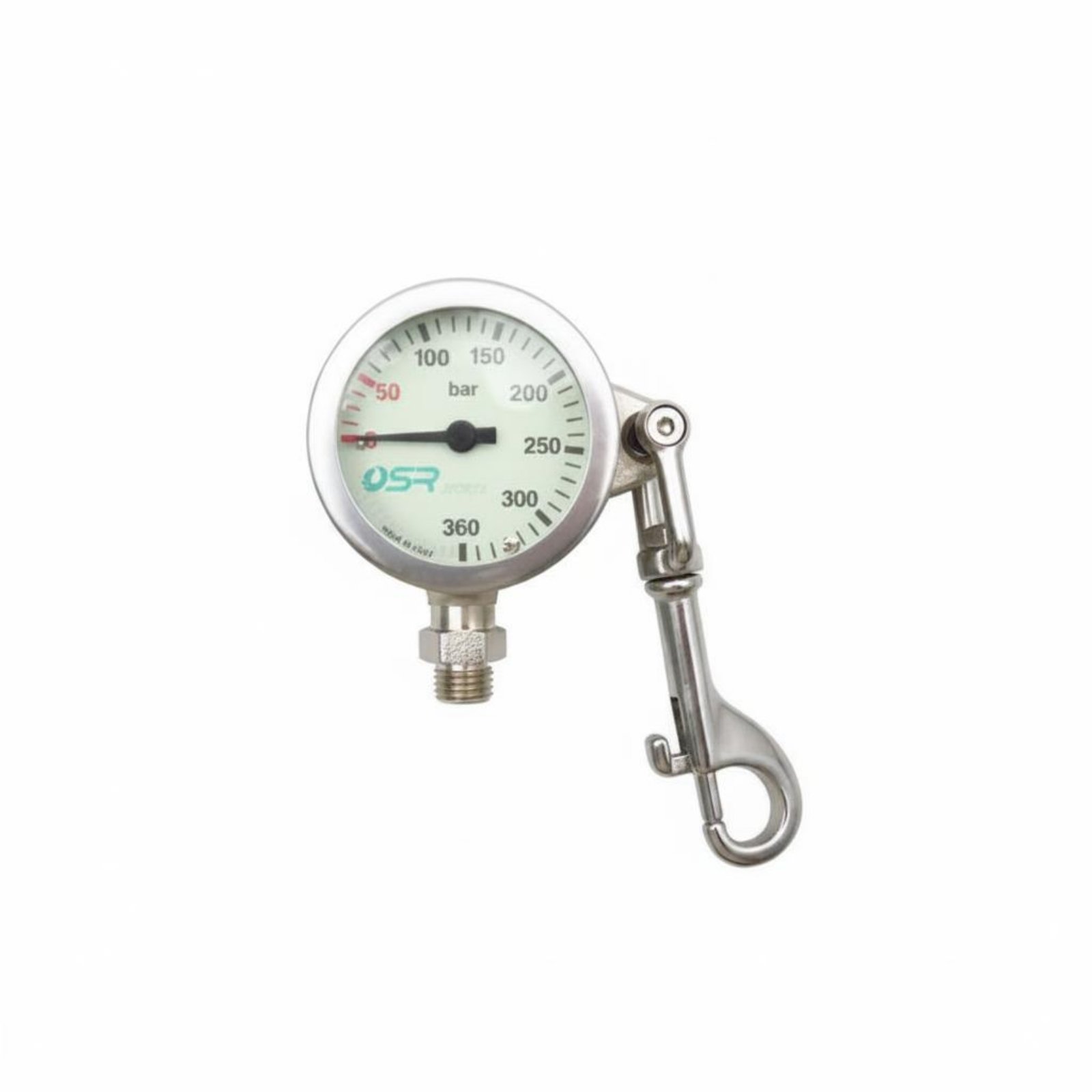 Scuba Gauge with Hook Lightweight 350 Bar Pressure Gauge Sports Gear for Divers