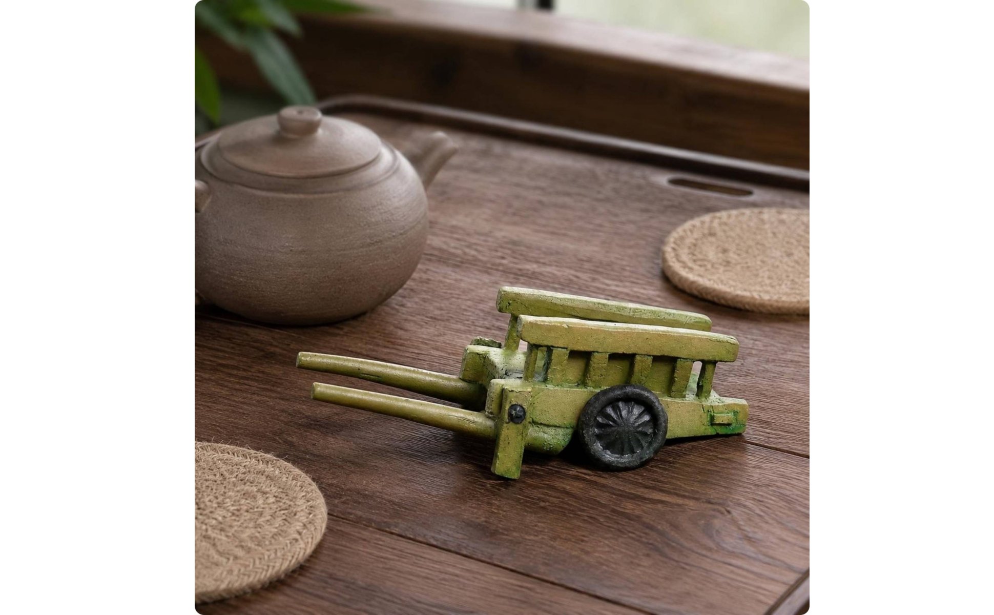 2 Pieces Bamboo Design Tea Pet Yi Xing Clay Mini Tea Pet Figurine Handmade