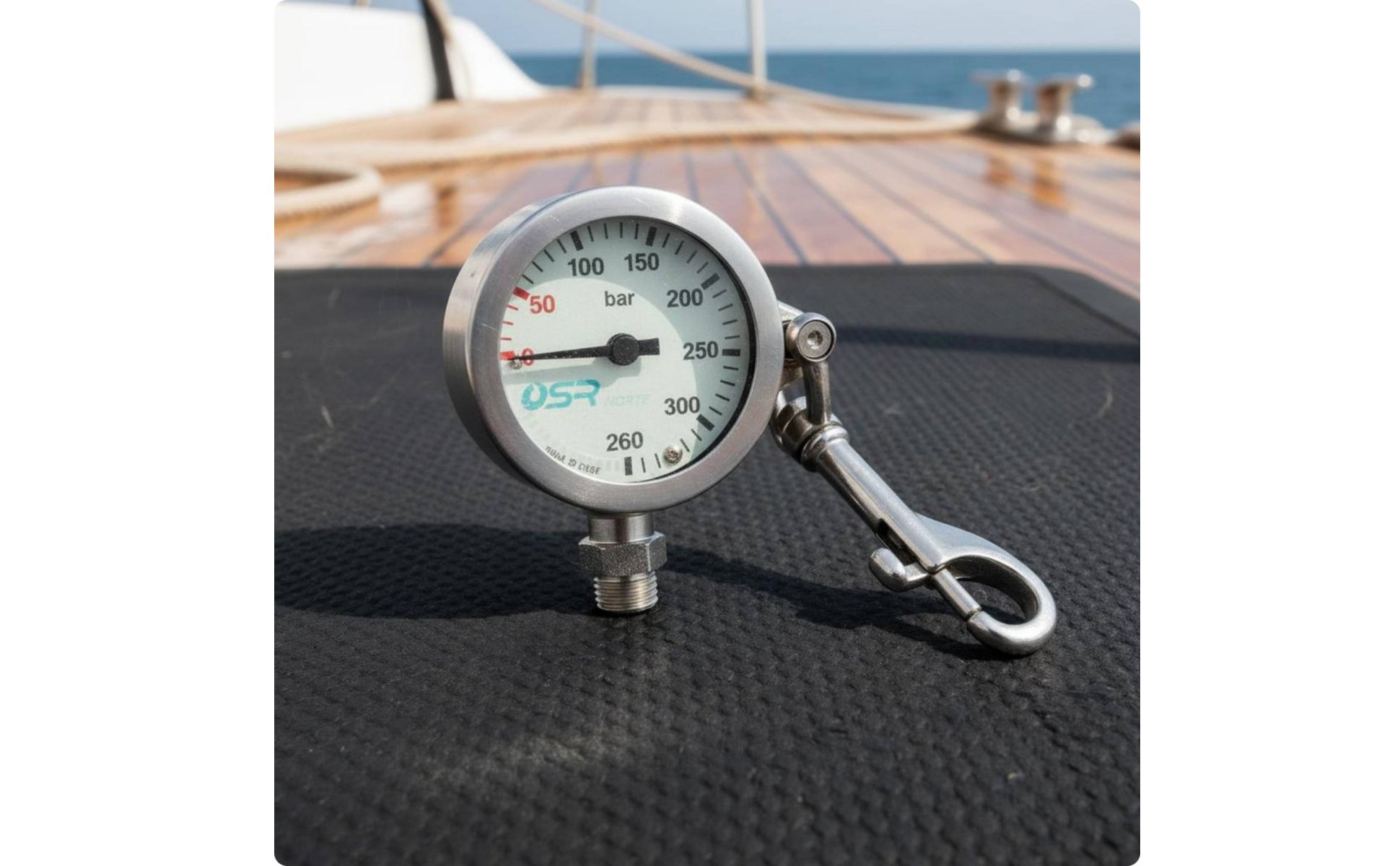 Diving Gauge with Hook Easy to Read Display 350 Bar Pressure Gauge for Divers