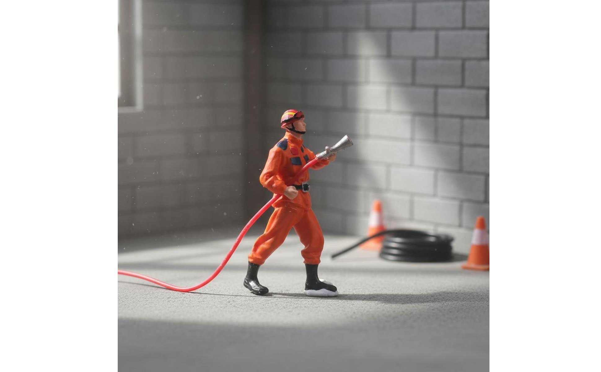 5 Pièces Figurine de Pompier 1/64 Effet Réaliste Mini Pompier de Scène Miniature