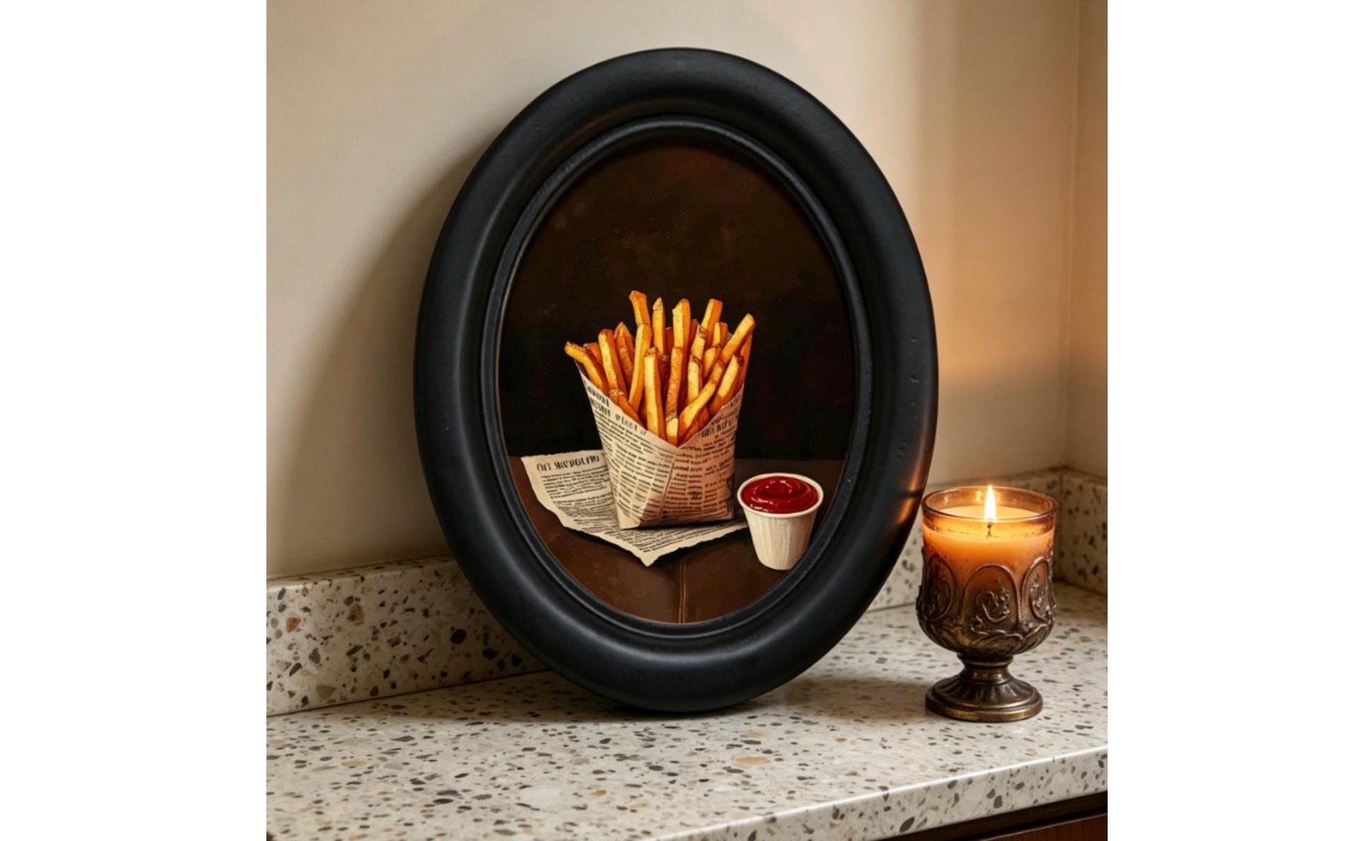 Retro Food Art Frame Creative Design for Restaurant, Dining Area