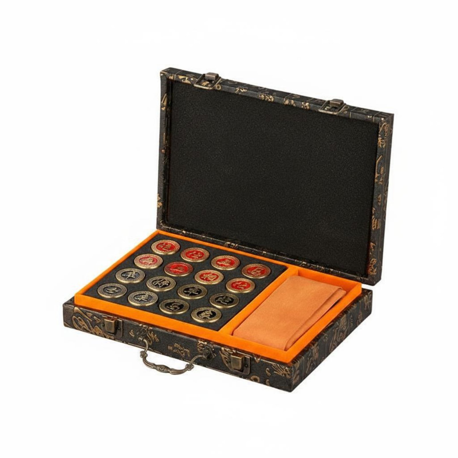Brass Chess Set 2 Player Gift Box Chess Set Travel Convenient Board Game for Gifts
