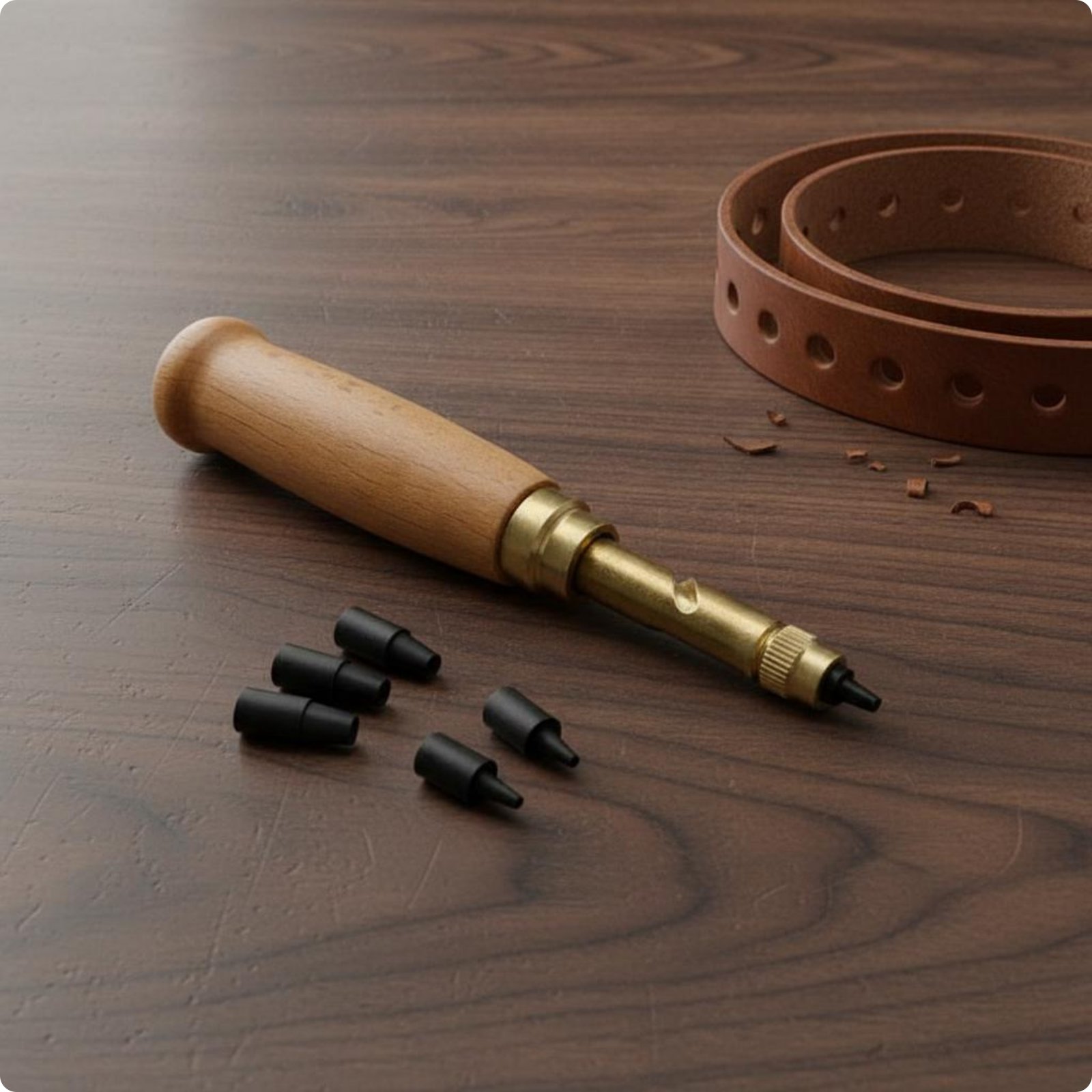 Rotary Leather Perforator DIY Craft Use Belt Hole Perforator Long-Lasting Metal