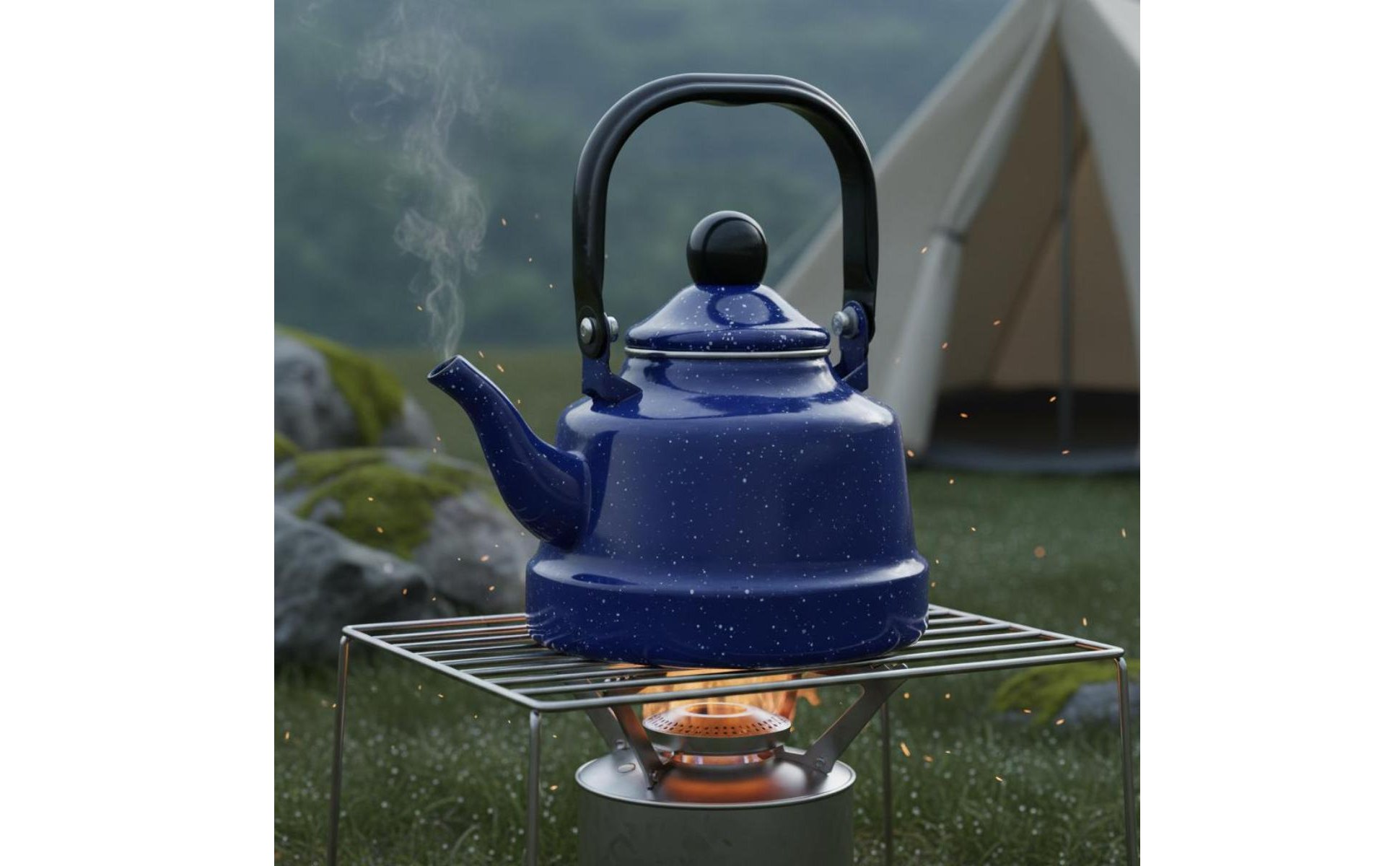 Induction Kettle Starry Speckled Design Enamel Kettle Retro European Design