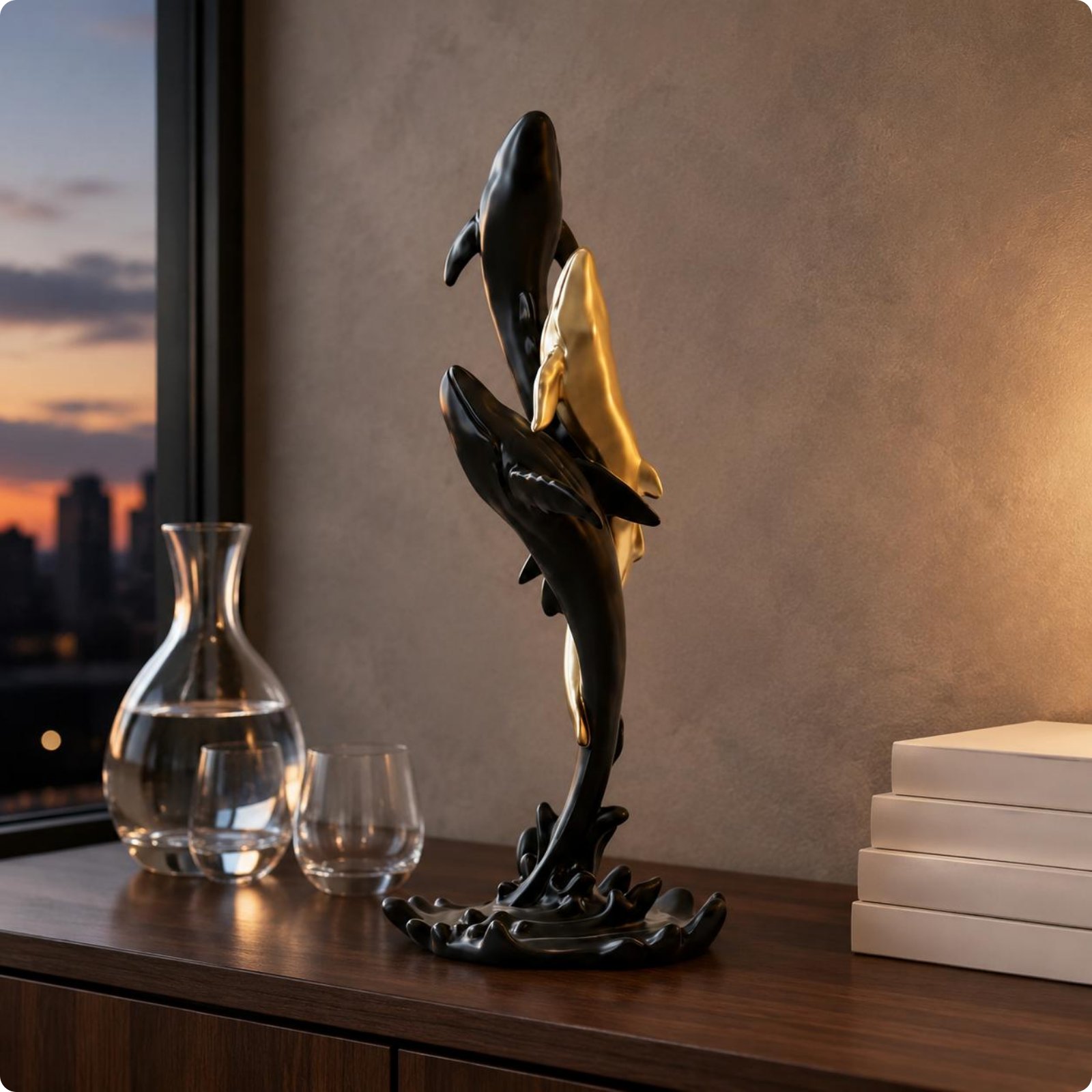Sea Creature Statue Creative Design Sea Creature Sculpture Modern Aesthetic