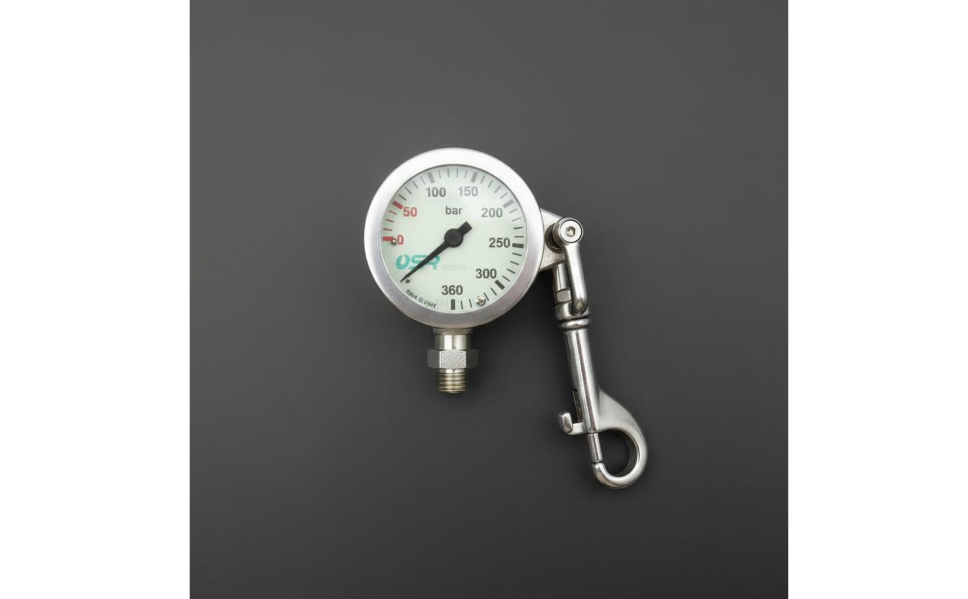 Diving Gauge with Hook Easy to Read Display 350 Bar Pressure Gauge for Divers