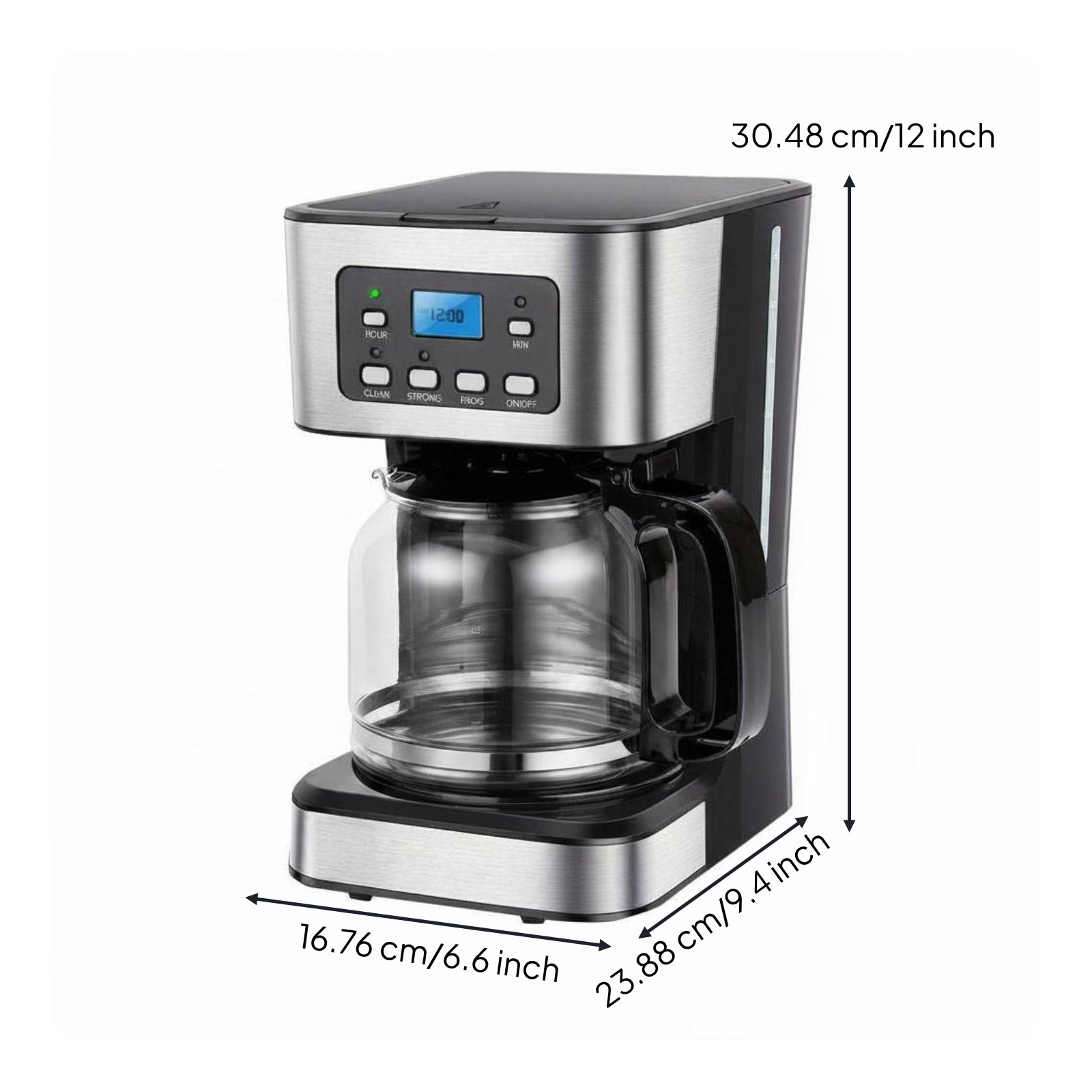 24-Hour Timer Automatic Pour-over Coffee Brewer Keep Warm Programmable Coffee Brewer 950W High Power Kitchen Appliance Auto Shutoff for Home, Office, Break Room