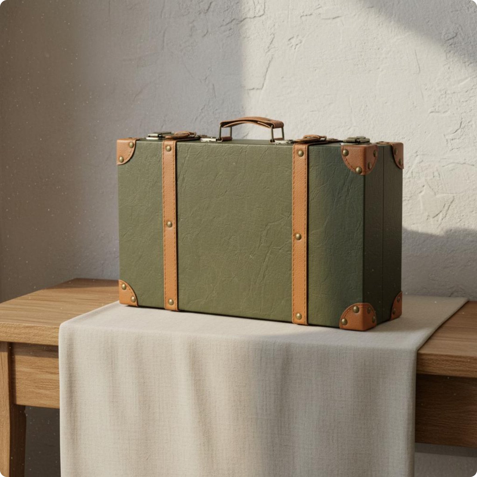 3 Pieces Vintage Suitcase Set Photo Photo Accessory Retro Leather Trunk Set
