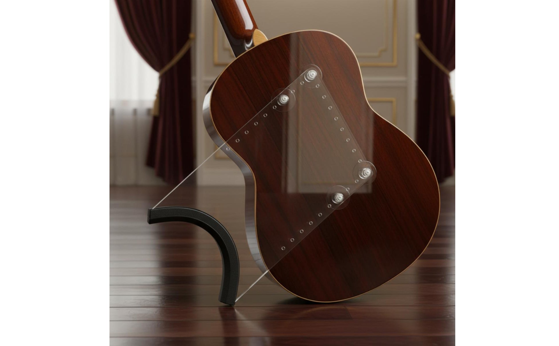 Posture Correction Guitar Footrest Replacement Ergonomic Design Classical Guitar Support Adjustable Height Ukulele Support Stand Suction Cup Grip for Beginners, Practice, Home Studio