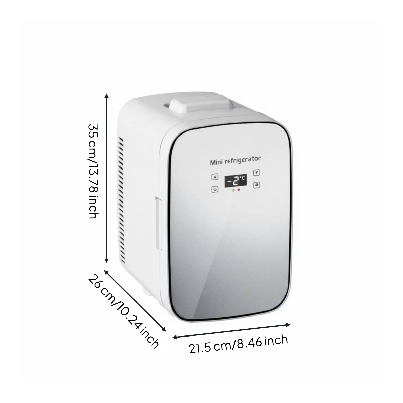 Compact Size 10L Mini Fridge Temperature Control Two-Way Use Mini Fridge Quiet Operation Cooling and Warming Box Easy to Clean for Mothers, Students, Makeup Users, Dorm Room