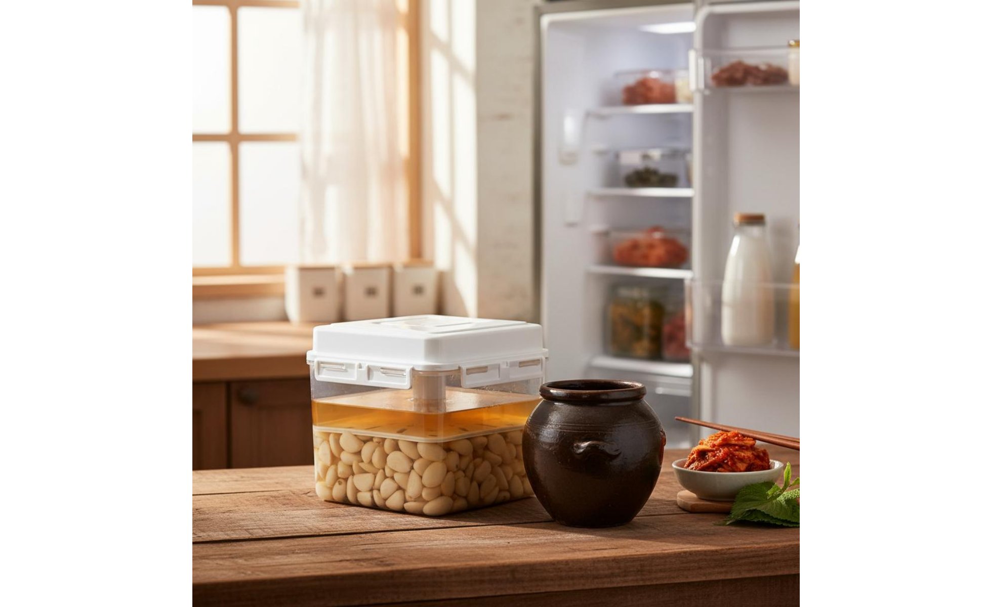 Kimchi Container Refrigerator Safe Sealed Pickle Box Easy to Clean for Pickling