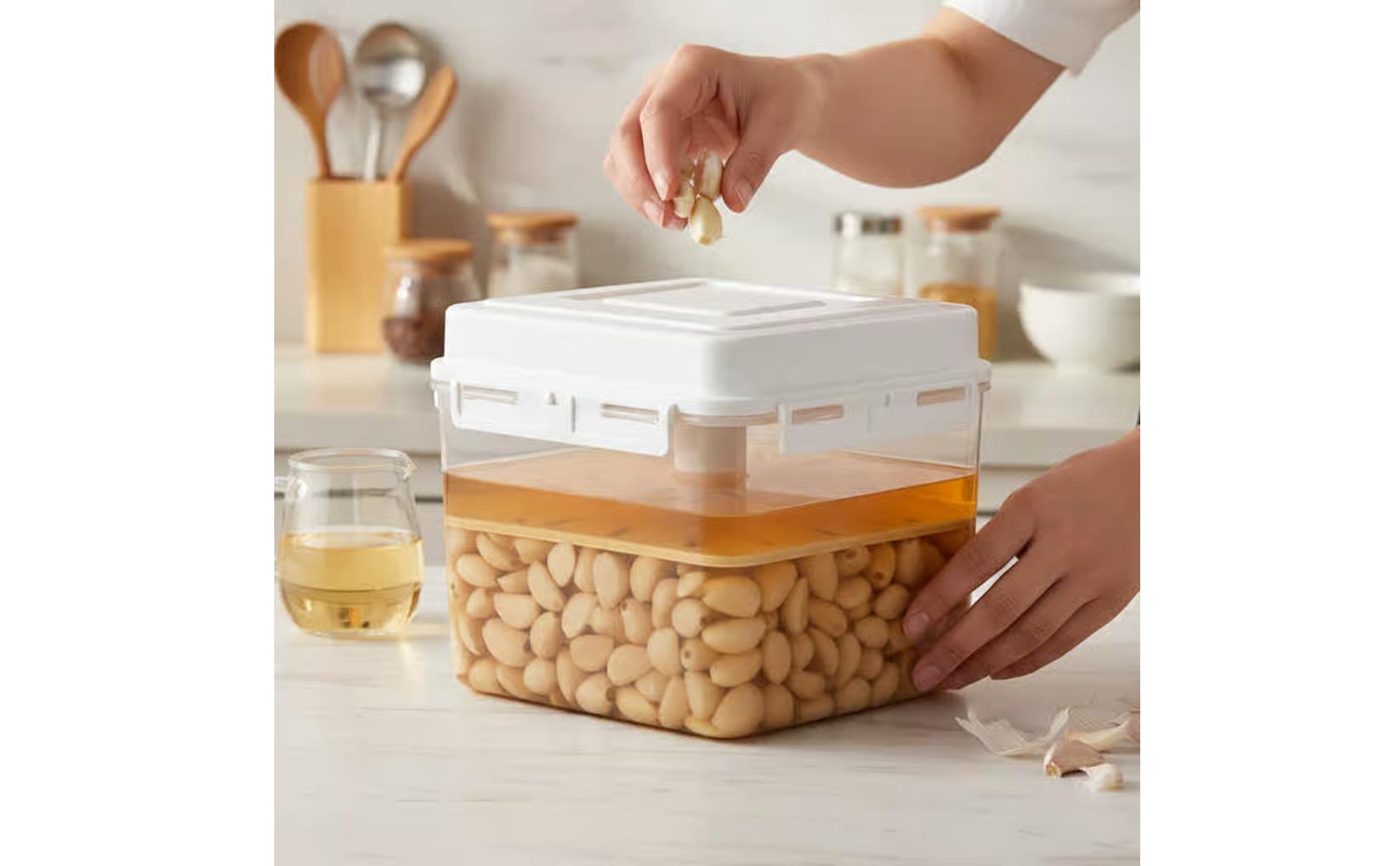 Kimchi Container Refrigerator Safe Sealed Pickle Box Easy to Clean for Pickling