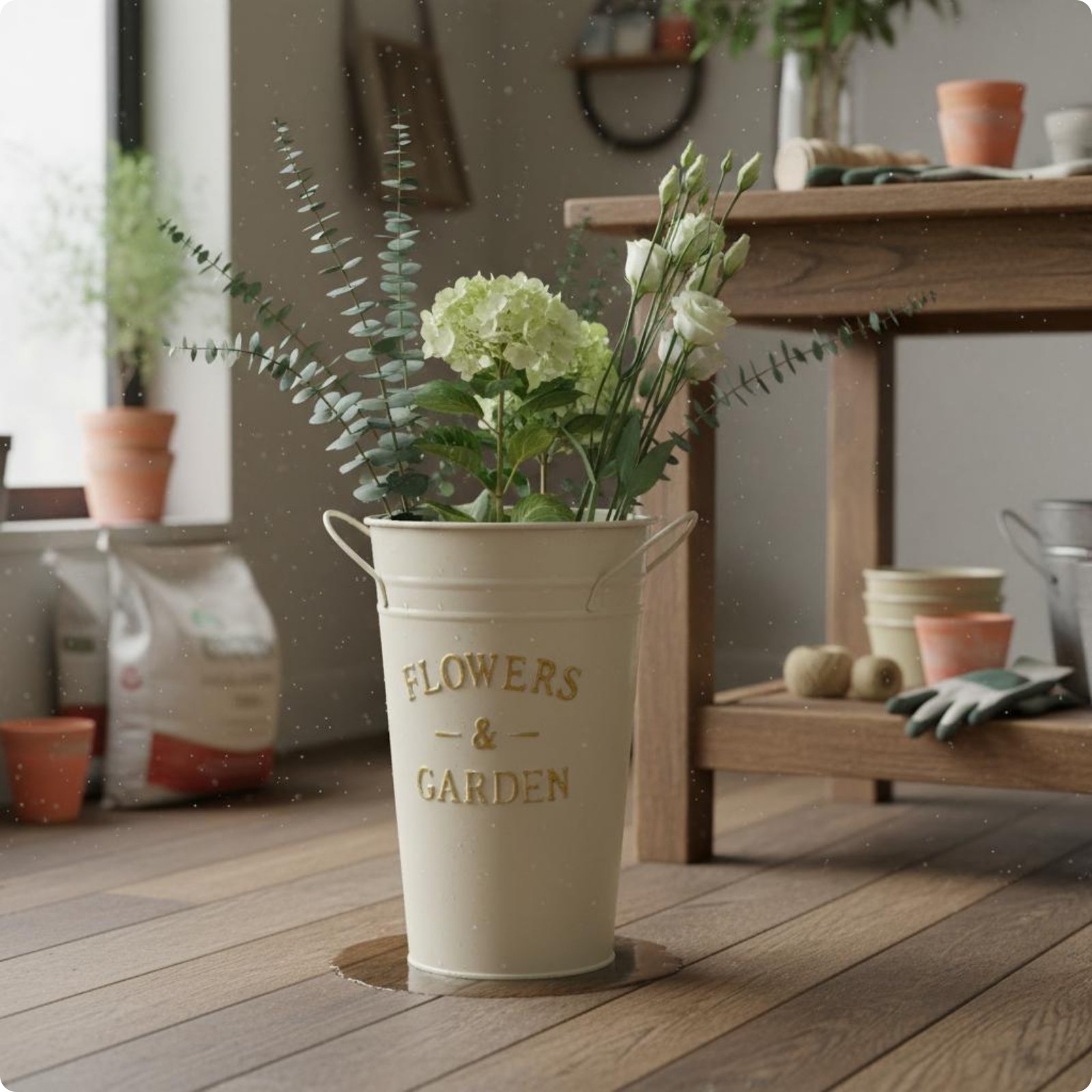5 Pieces Standing Flower Vase Farmhouse &amp; Design Decorative Metal Vase