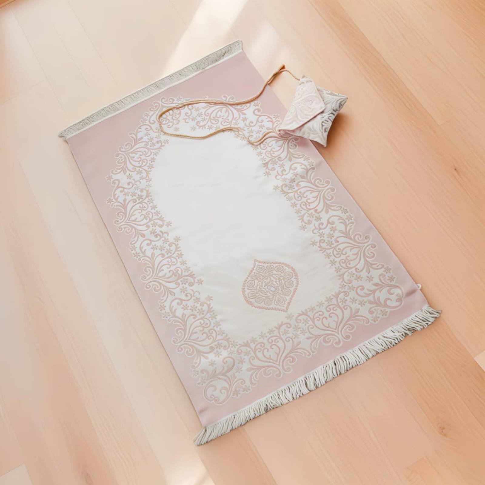 Foldable Prayer Mat Lightweight Worship Item Decorative Pattern for Muslims