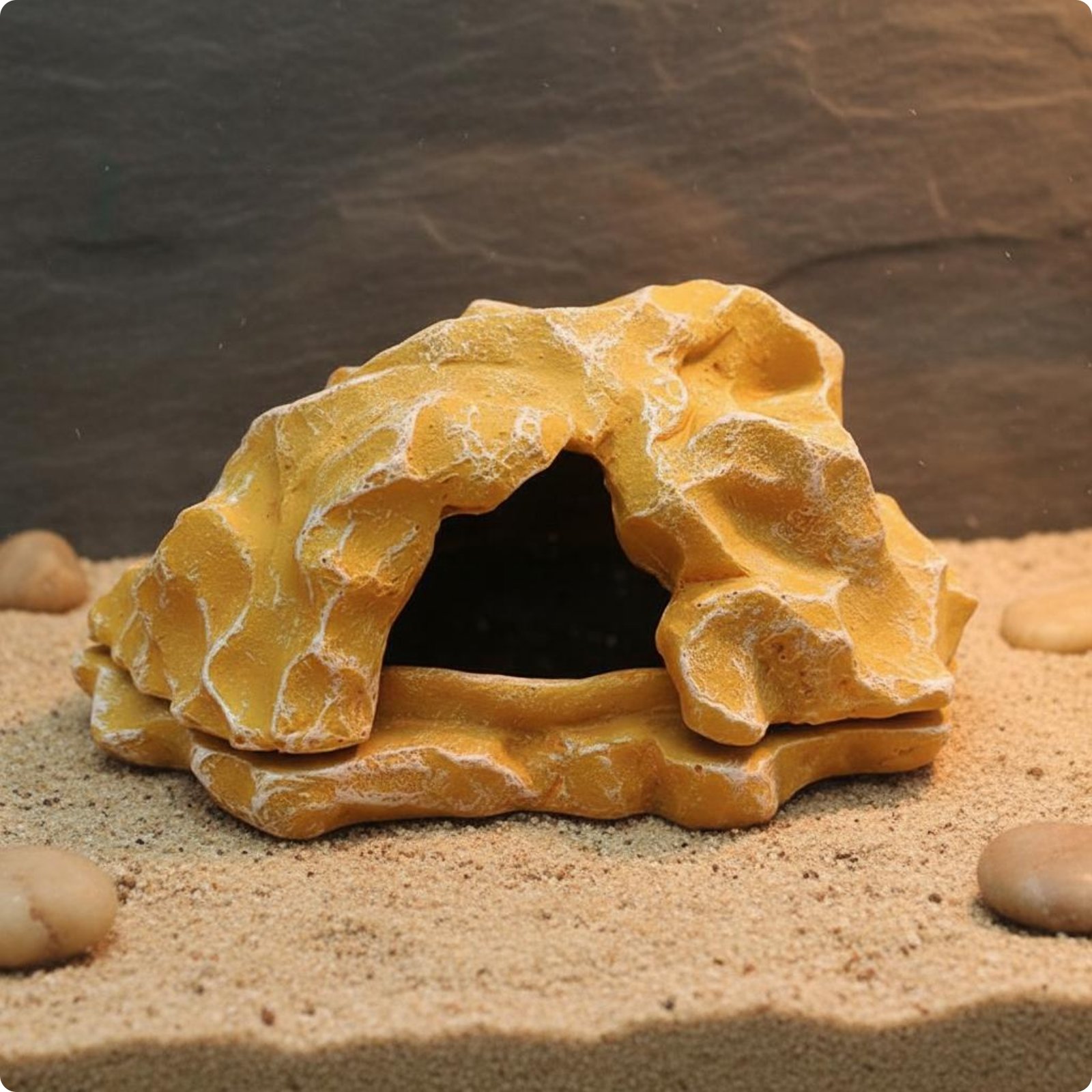 Pet Rock Hide Easy to Clean Fake Stone Hideout Stable Base for Terrarium