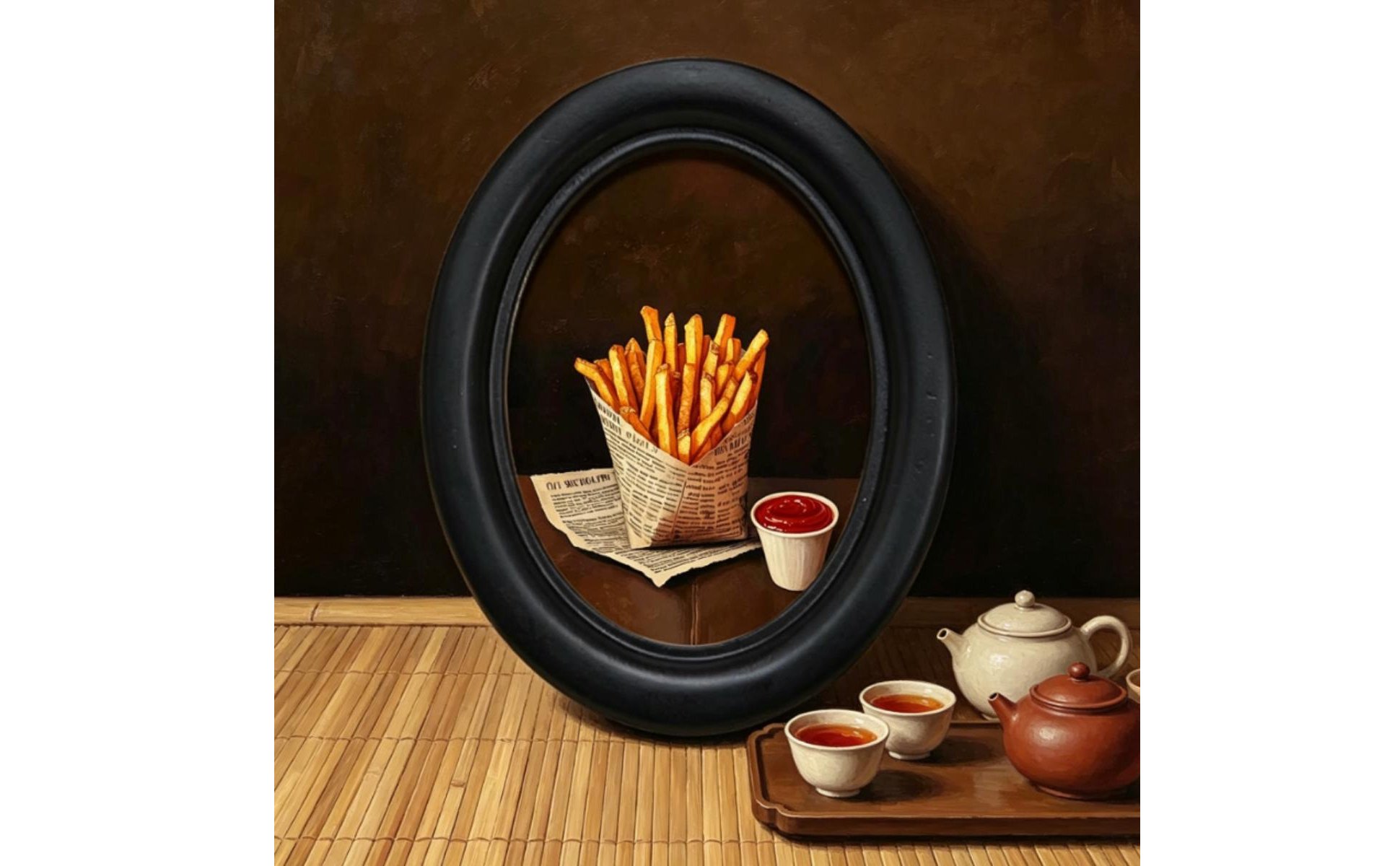 Retro Food Art Frame Creative Design for Restaurant, Dining Area