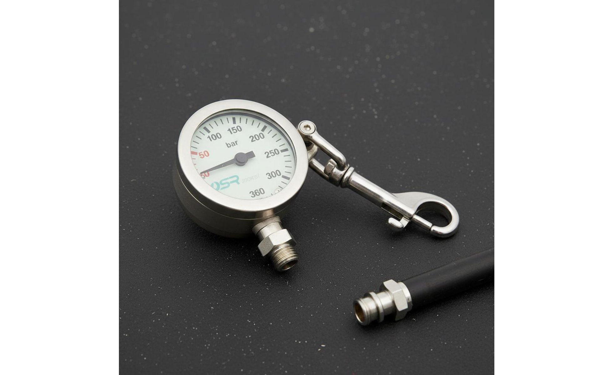 Diving Gauge with Hook Easy to Read Display 350 Bar Pressure Gauge for Divers