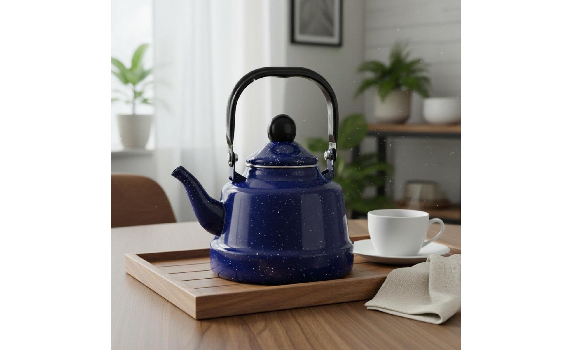 Induction Kettle Starry Speckled Design Enamel Kettle Retro European Design
