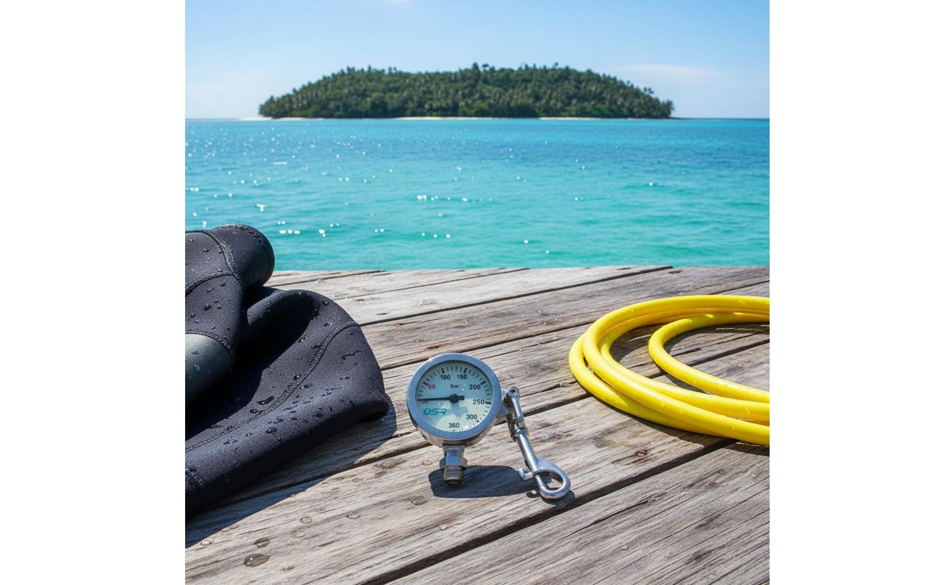 Diving Gauge with Hook Easy to Read Display 350 Bar Pressure Gauge for Divers