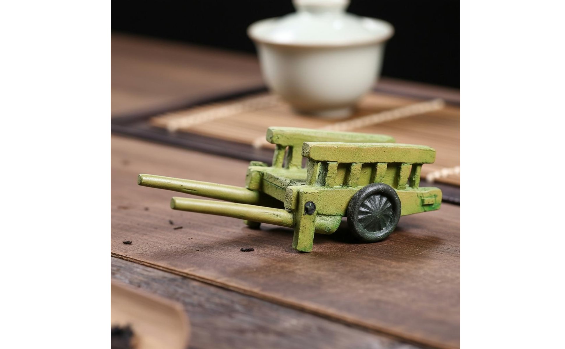 2 Pieces Bamboo Design Tea Pet Yi Xing Clay Mini Tea Pet Figurine Handmade