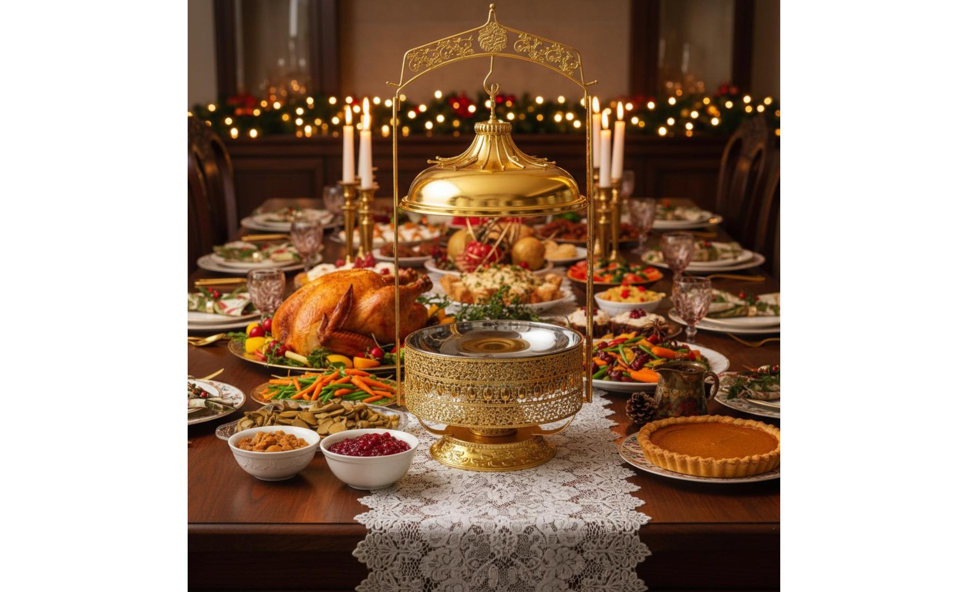 Gold Buffet Chafing Dish Hotel Use Chafing Dish Rust-Resistant for Restaurant