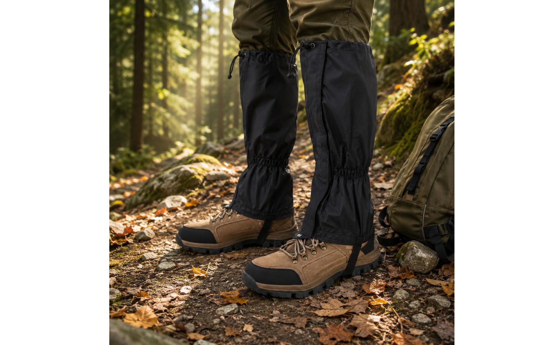 Winter Gaiters Zip Fastener Closure Dryland Gaiters Hook and Loop Strap