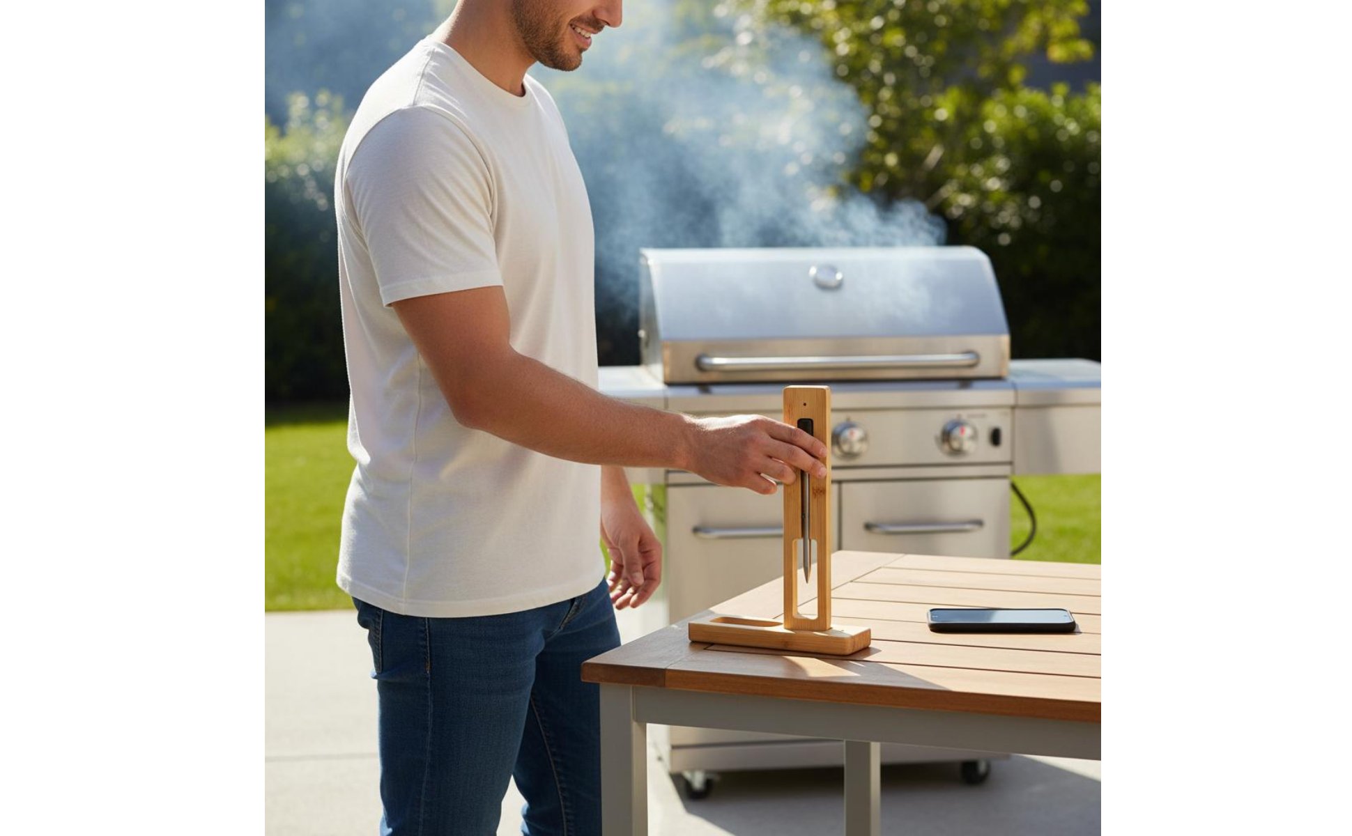 Smart BBQ Thermometer APP Control Bluetooth Food Thermometer Waterproof