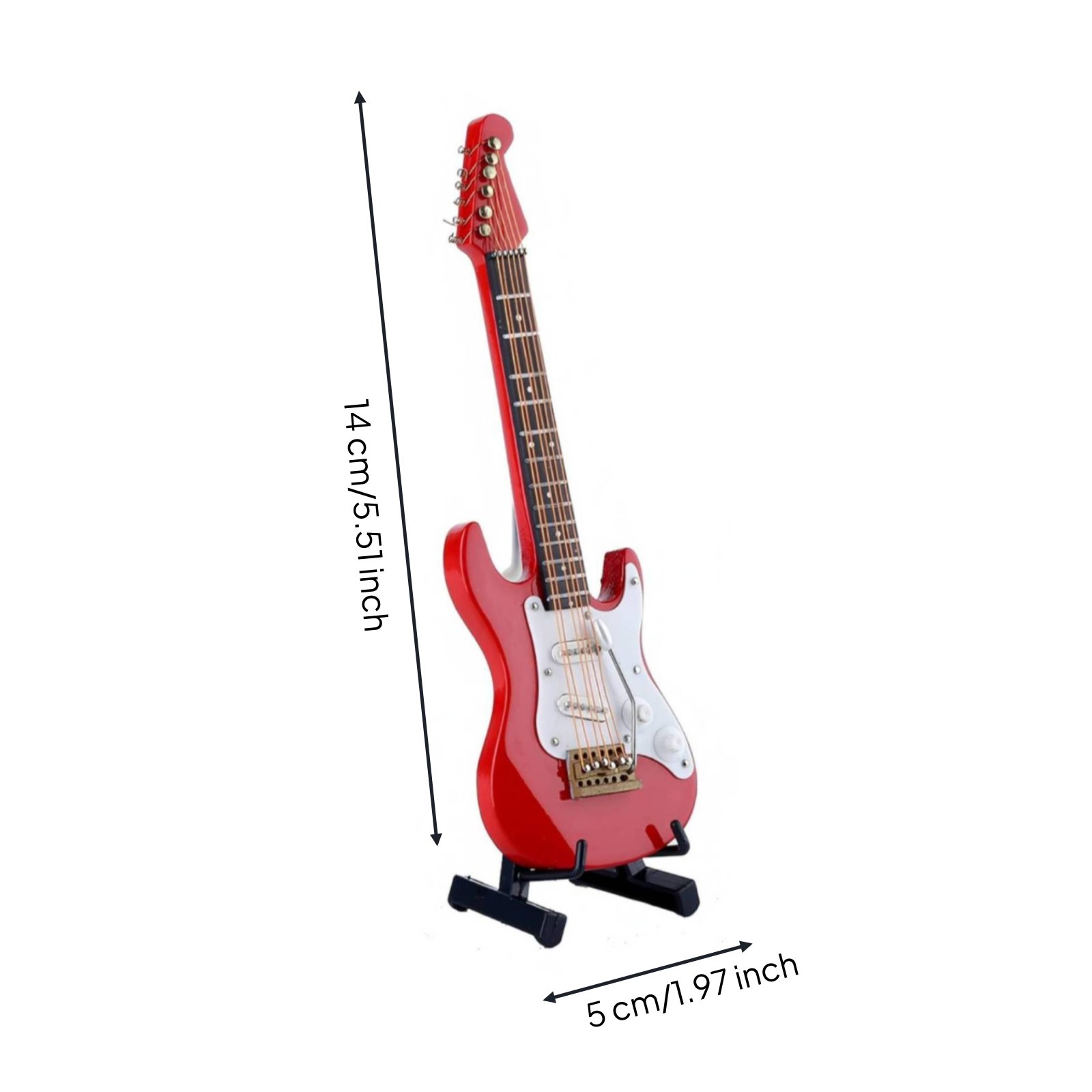 Miniature Electric Guitar Model Includes Stand Diminutive Electric Guitar 6 Strings Home Decoration for Music Lovers, Music Enthusiasts
