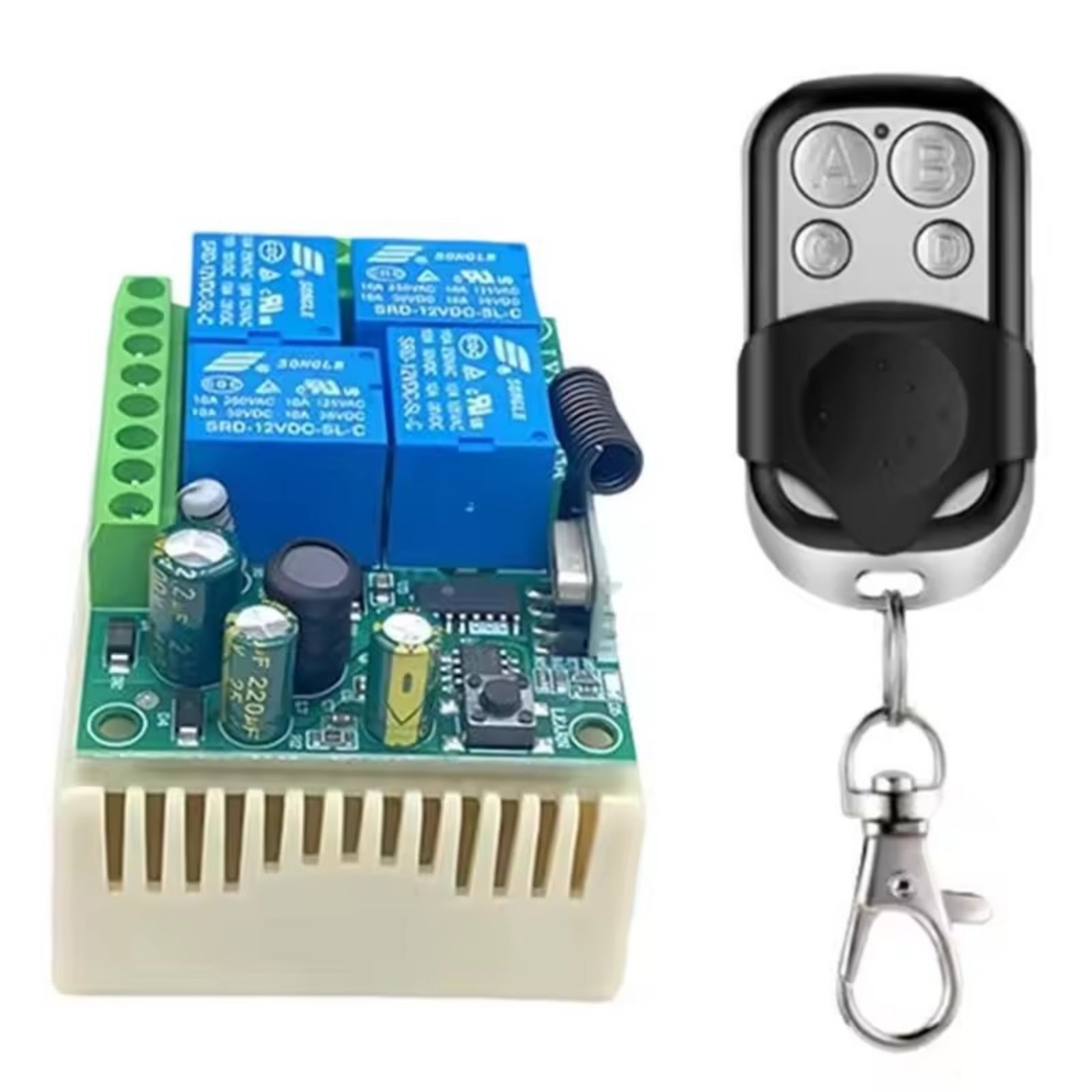 High Stability 433MHz Relay Receiver Low Power Input 433 MHz Relay Receiver RF Wireless Control Switch for DIY Users, Electricians, Home Automation, Gate, Garage