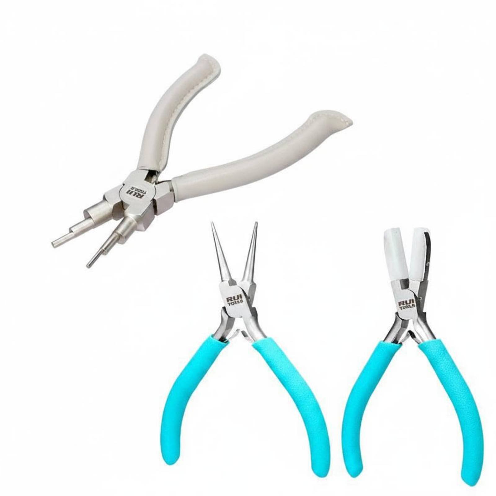 3 Pieces Jewelry Making Pliers Precision Jewelry Wire Wrapping Pliers Non-Slip Handles Wire Nippers for DIY Crafters