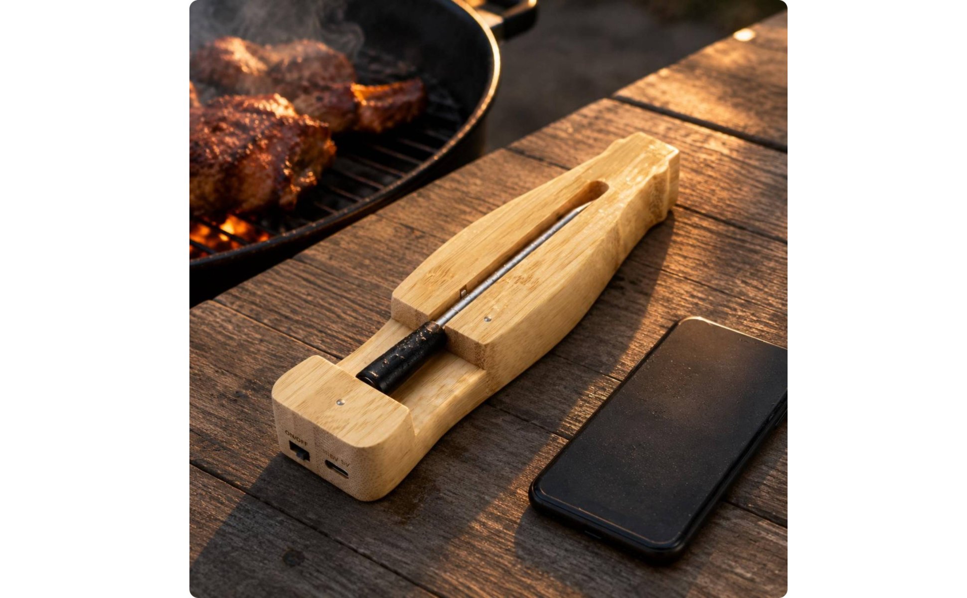 Smart BBQ Thermometer APP Control Bluetooth Food Thermometer Waterproof