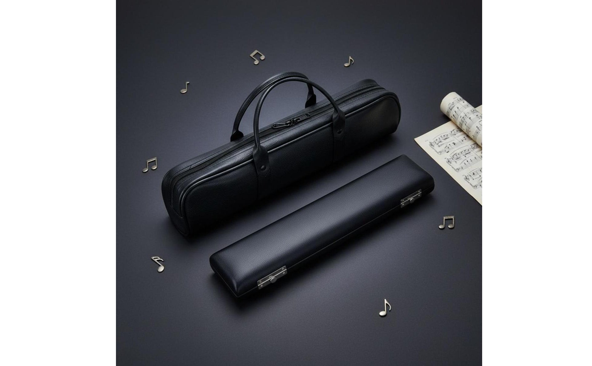 16 Hole Flute Holder Leather Flute Bag Set Shielded for Performance, Practice
