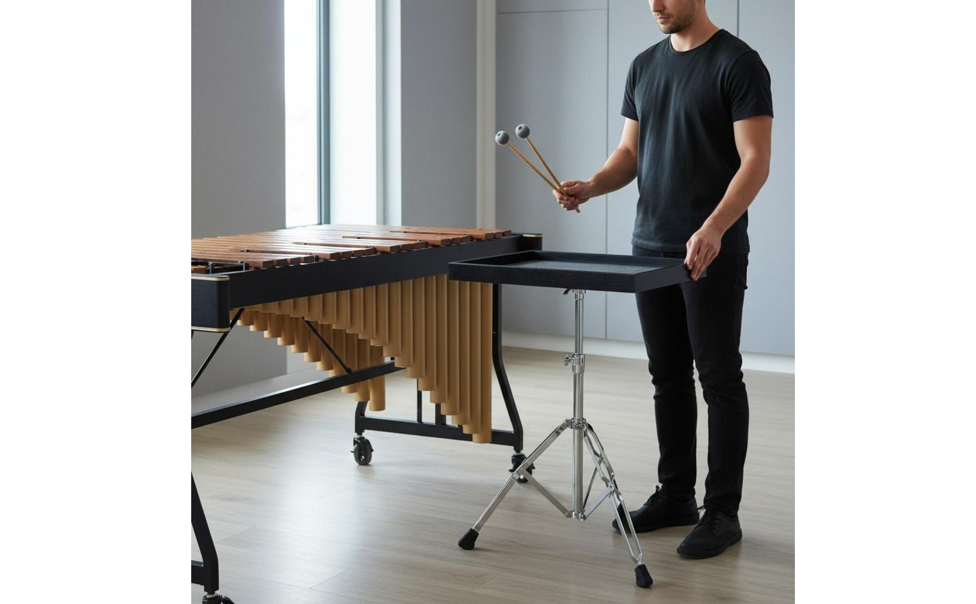 Percussion-Ablagetisch mit Ständer Multifunktional Marimba-Schlägelablage