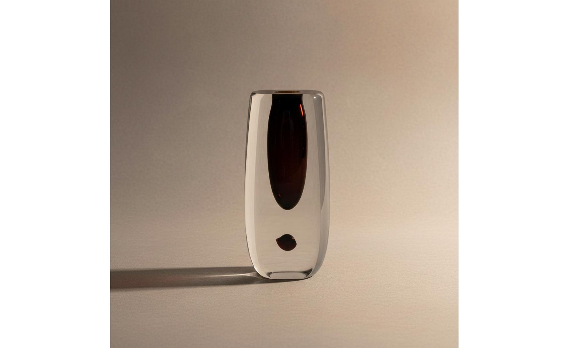 Smoked Glass Vase Minimalist Glass Vase Italian Design for Surface Top, Entryway